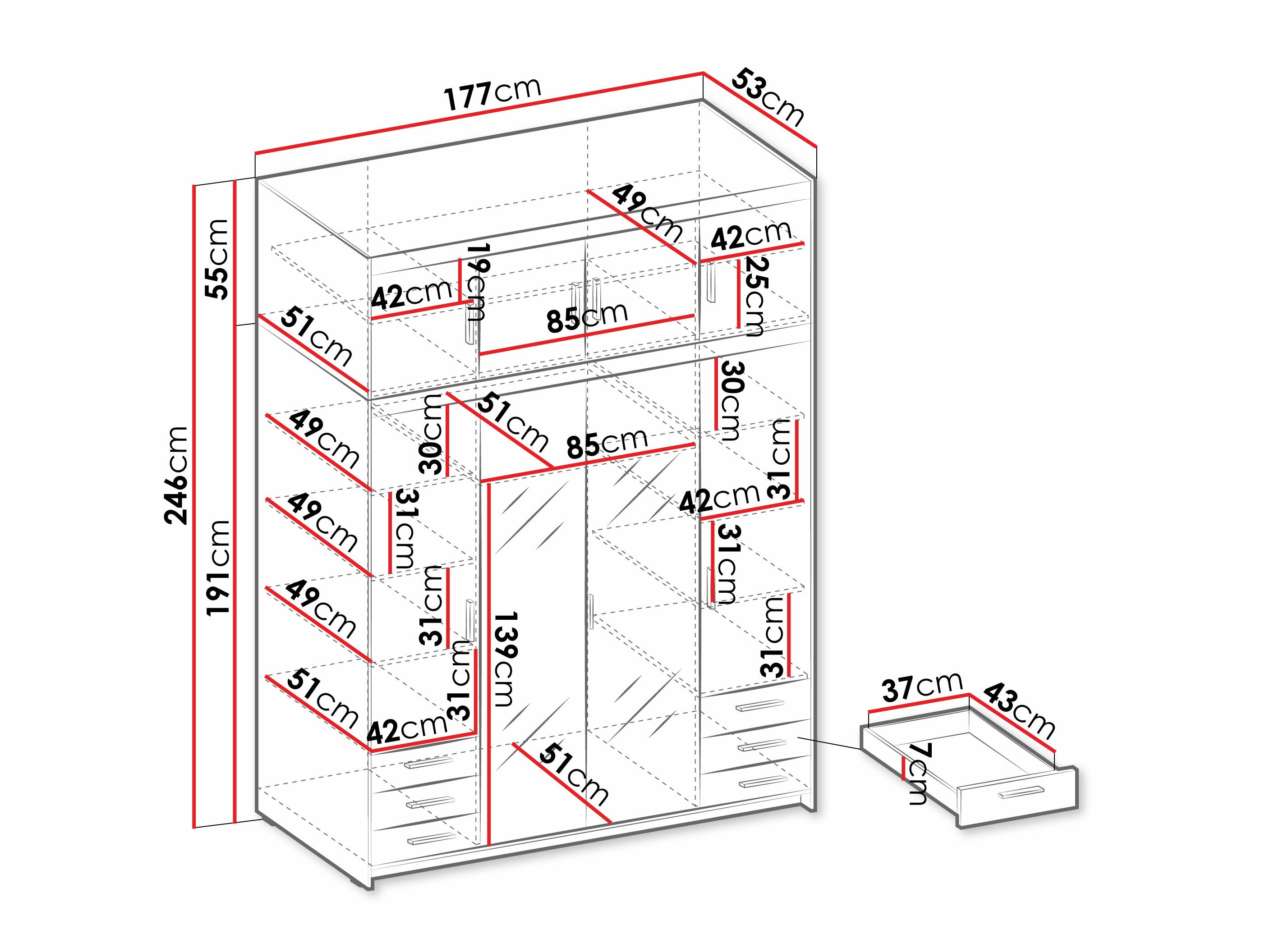 Kledingkast Novduni 120 (Sonoma eik)