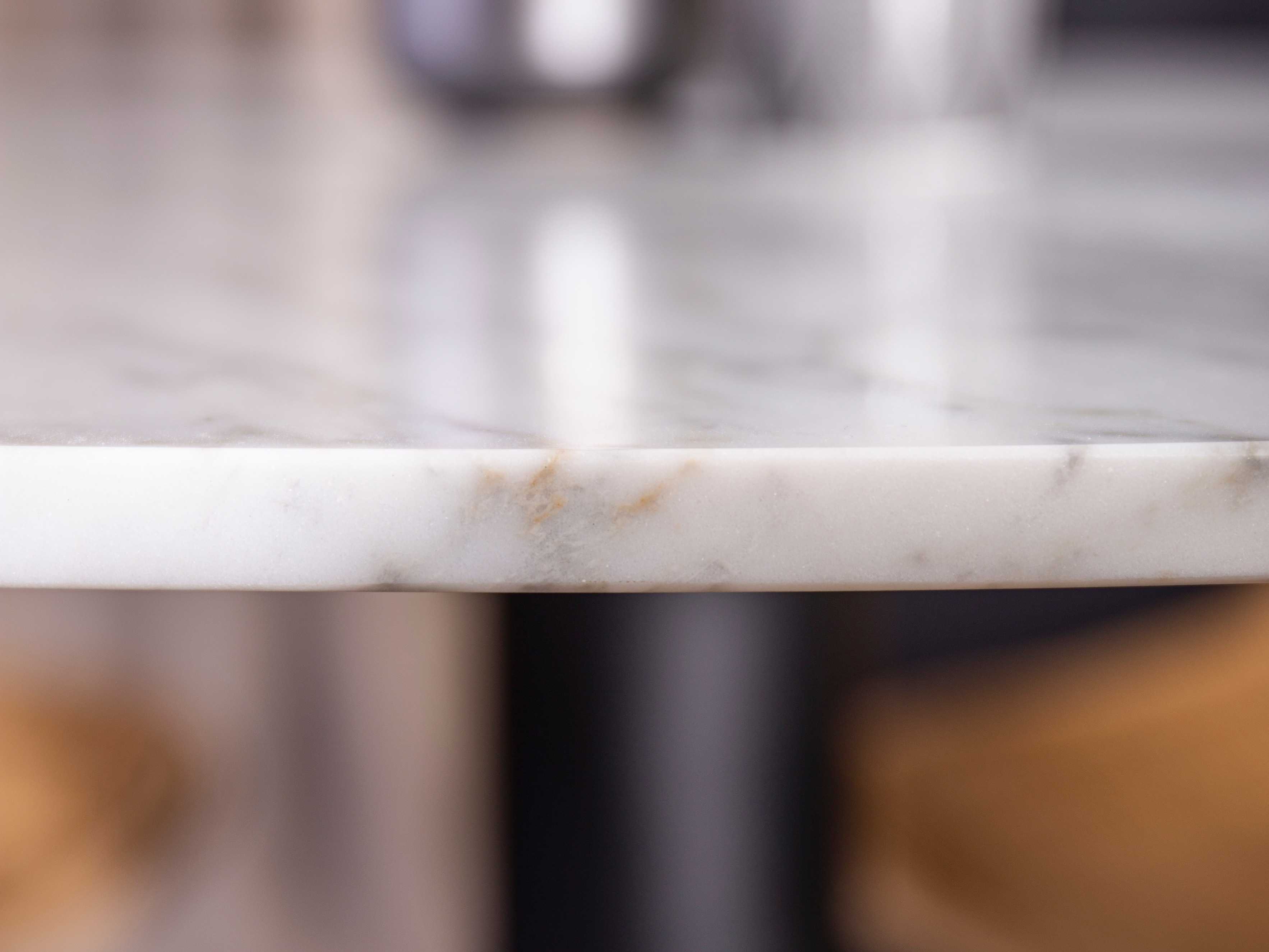 Tafel Dallas 175 (Wit marmer + Zwart)