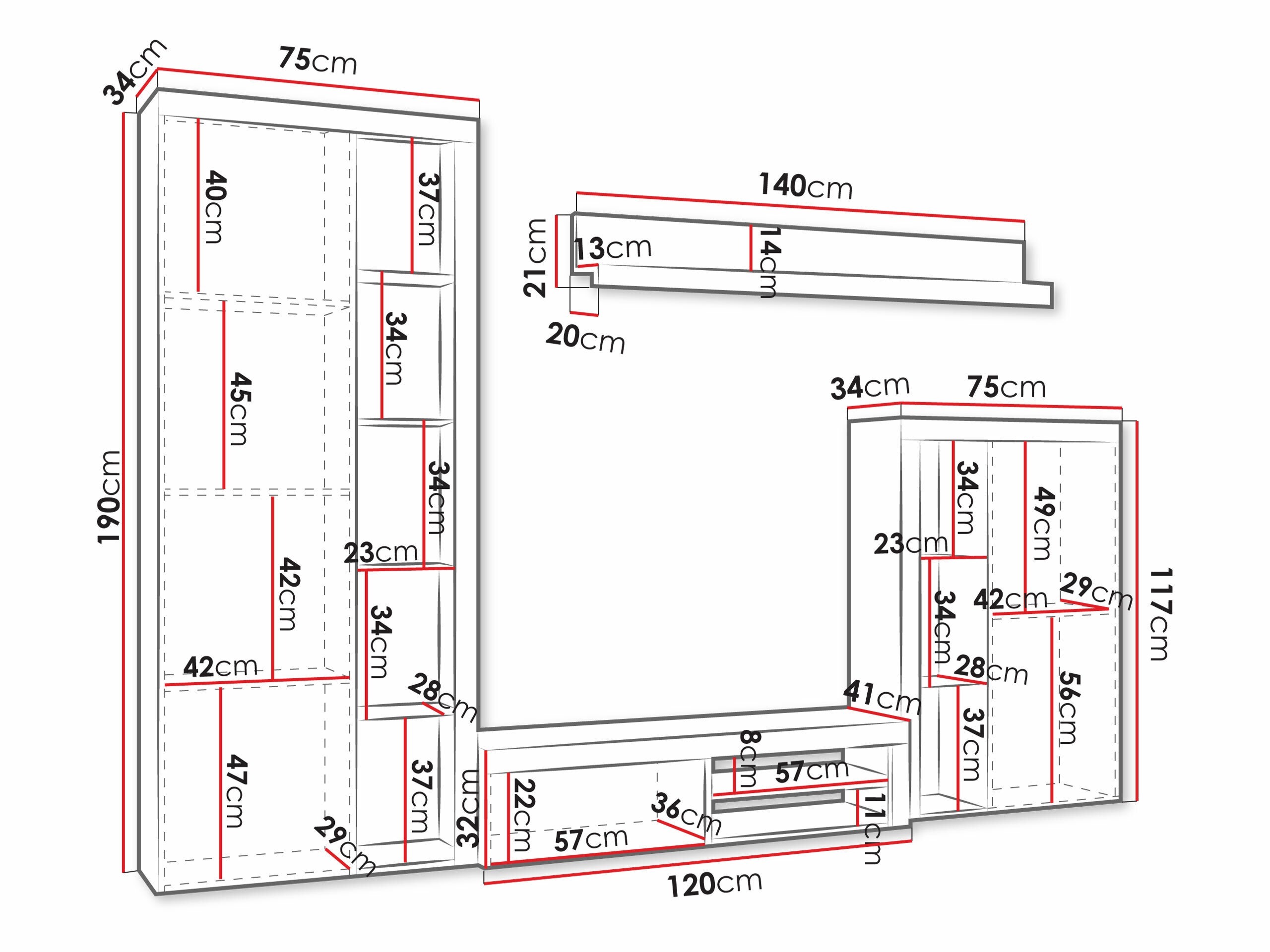 Woonkamerset Tucson 103 (Wit)
