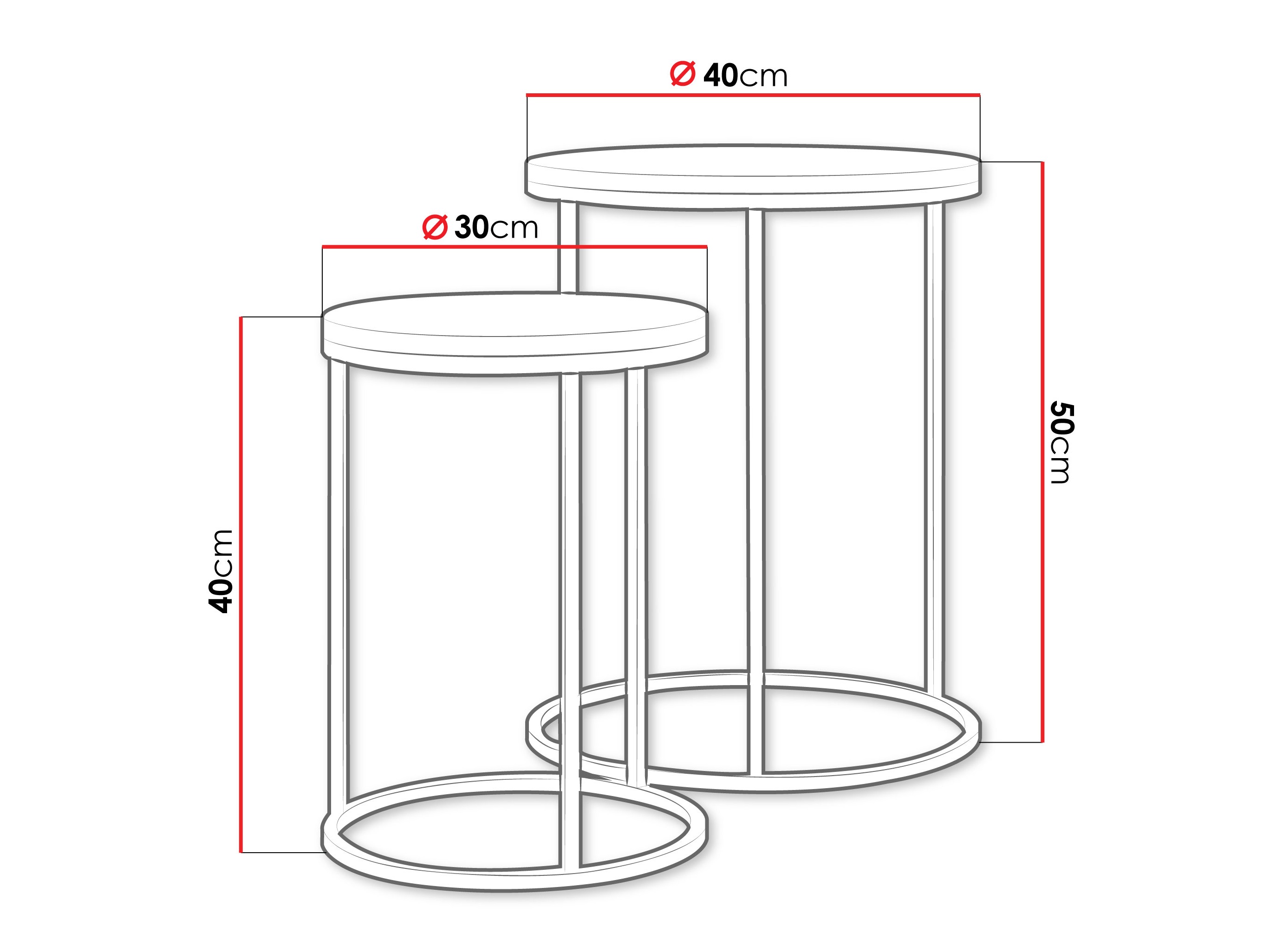 Bijzettafels set Iter (Beige)
