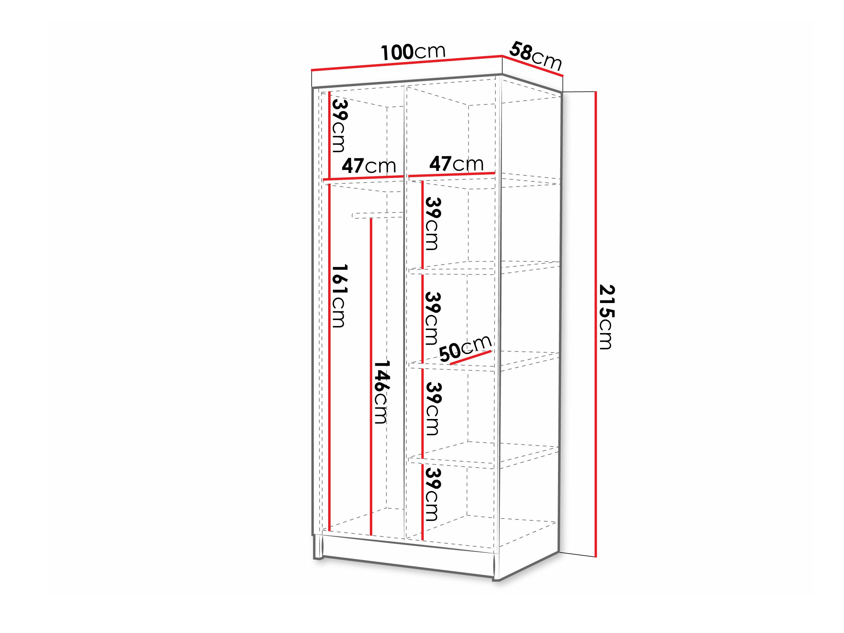 Kledingkast Closico Staton I (Kasjmier + Gouden)