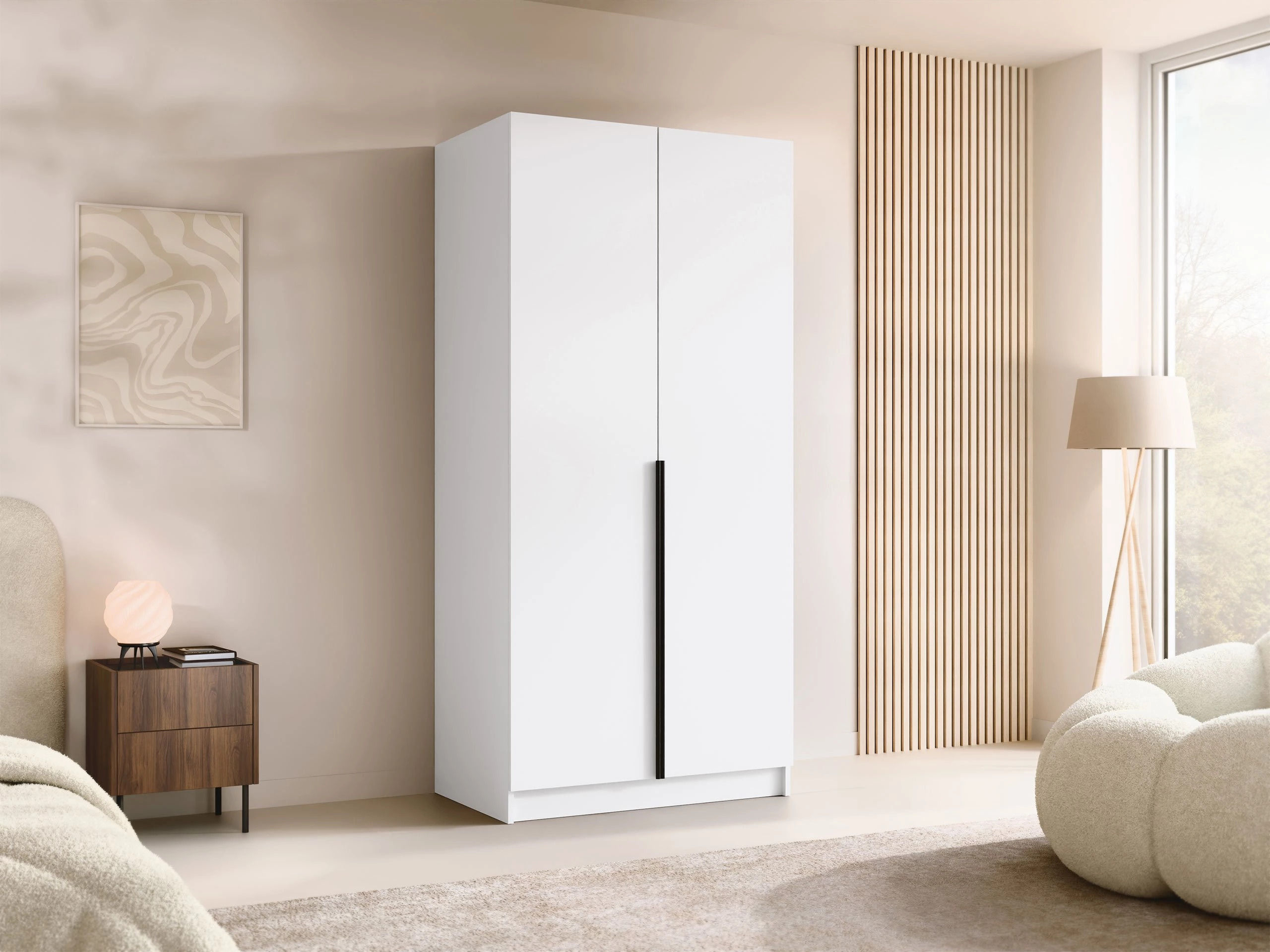 Kledingkast Closico Staton I (Wit + Zwart)