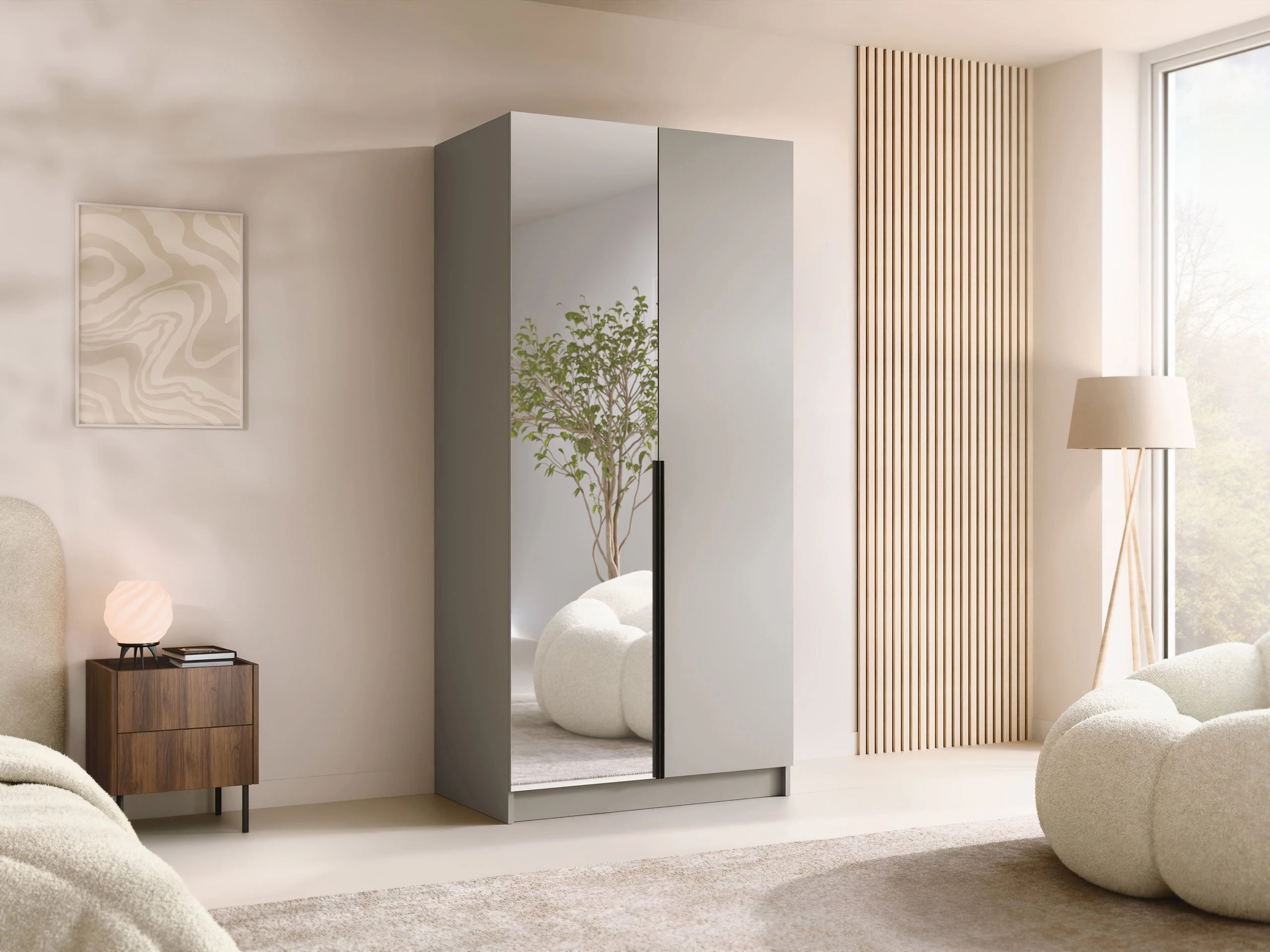 Kledingkast Closico Staton II (Kasjmier + Zwart)