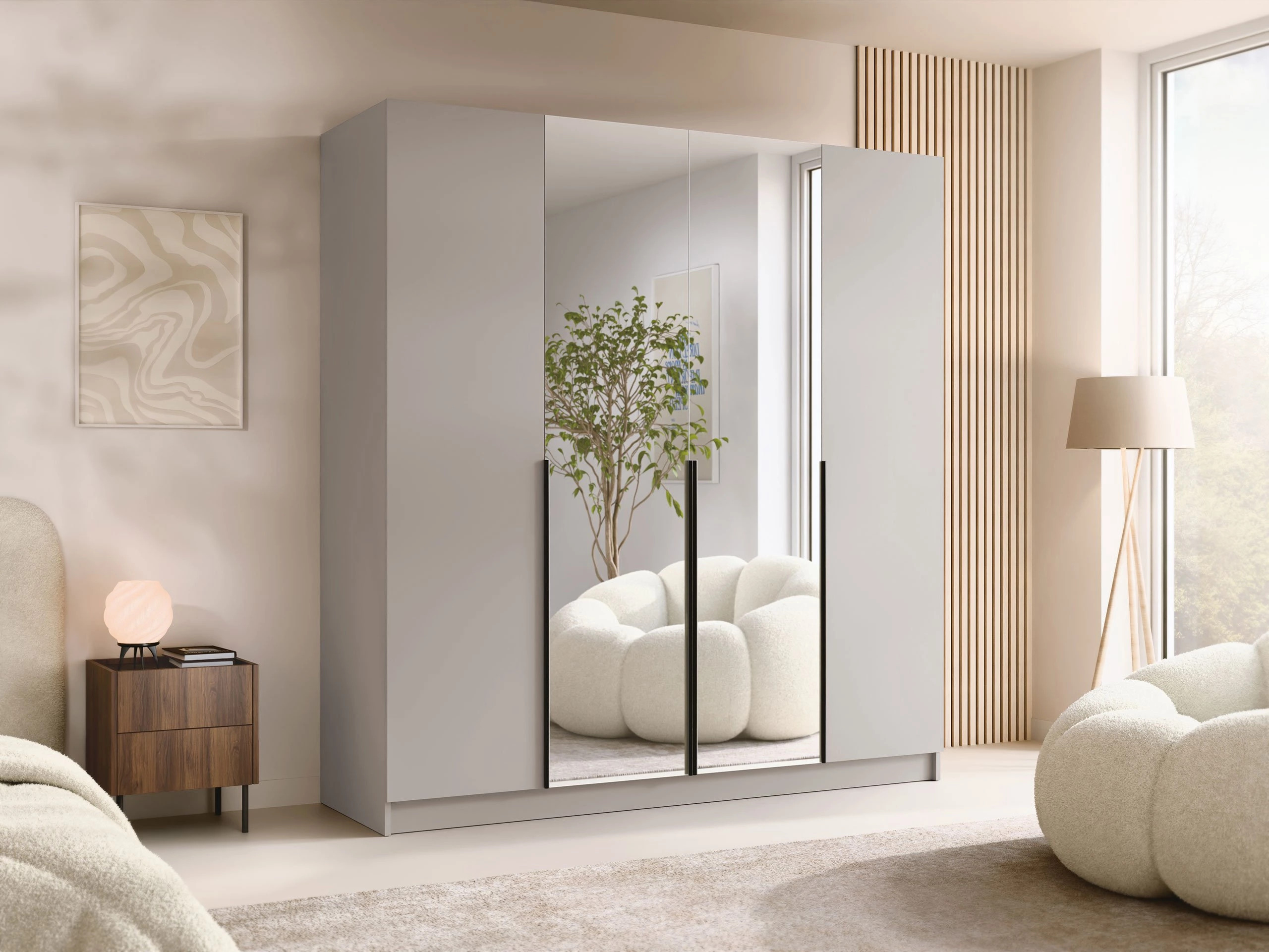 Kledingkast Closico 191 (Kasjmier + Zwart)