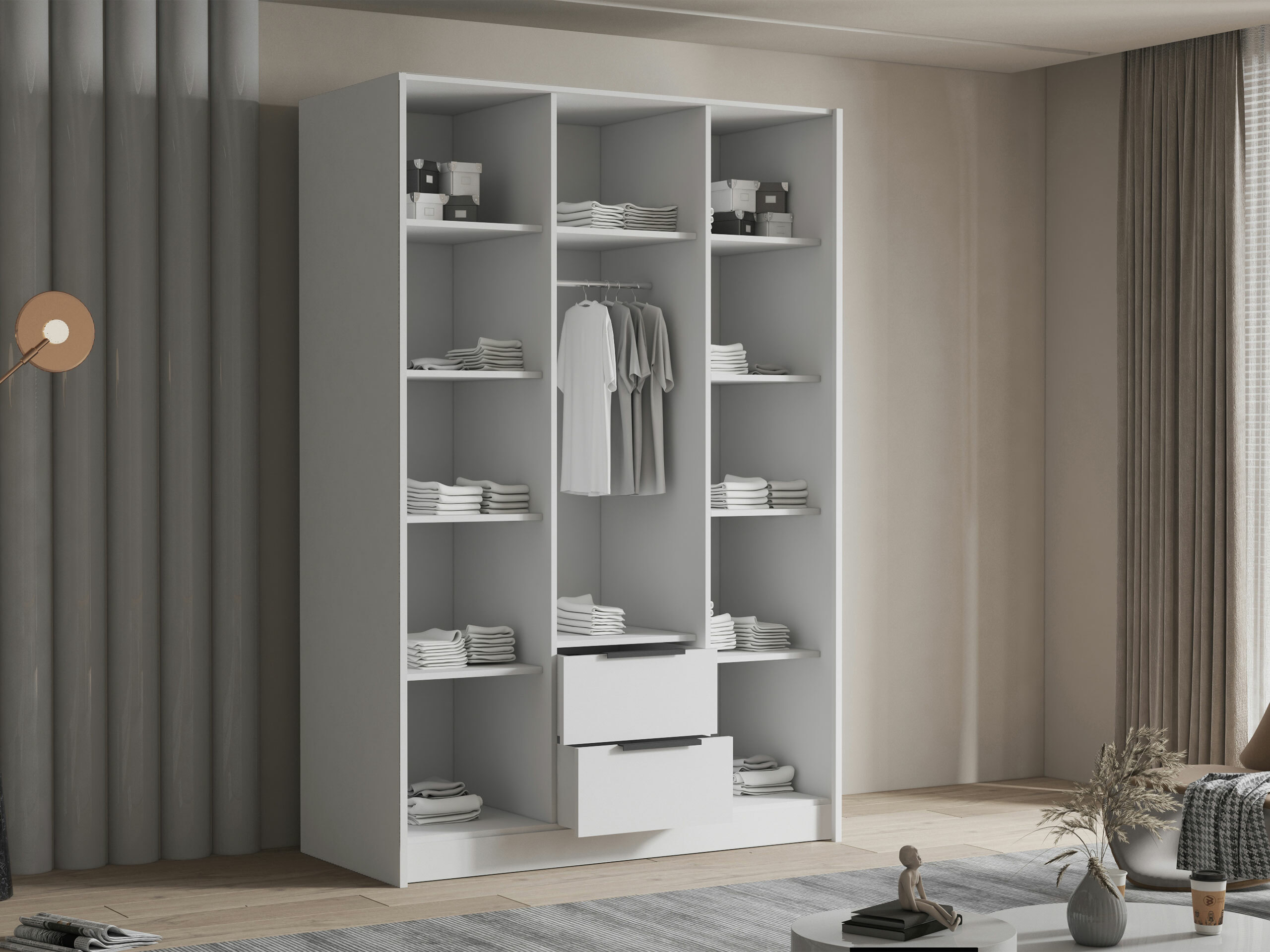 Kledingkast Closico Calvron I (Wit)