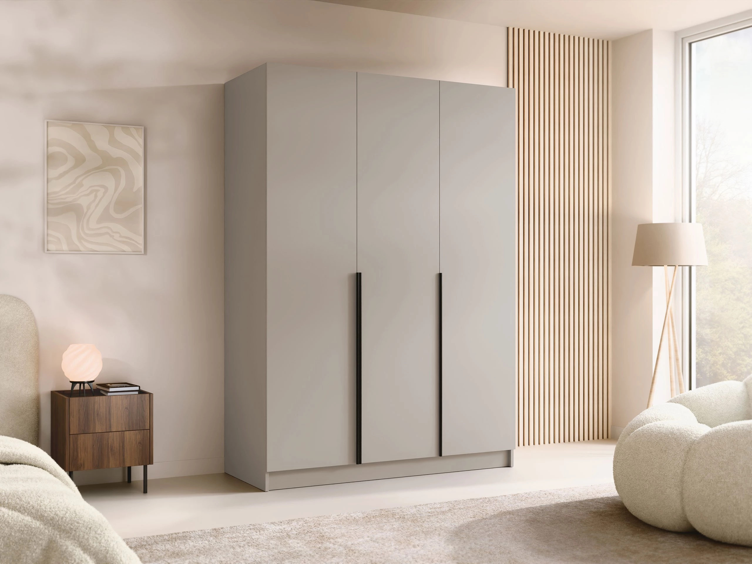 Kledingkast Closico Decoron I (Kasjmier + Zwart)