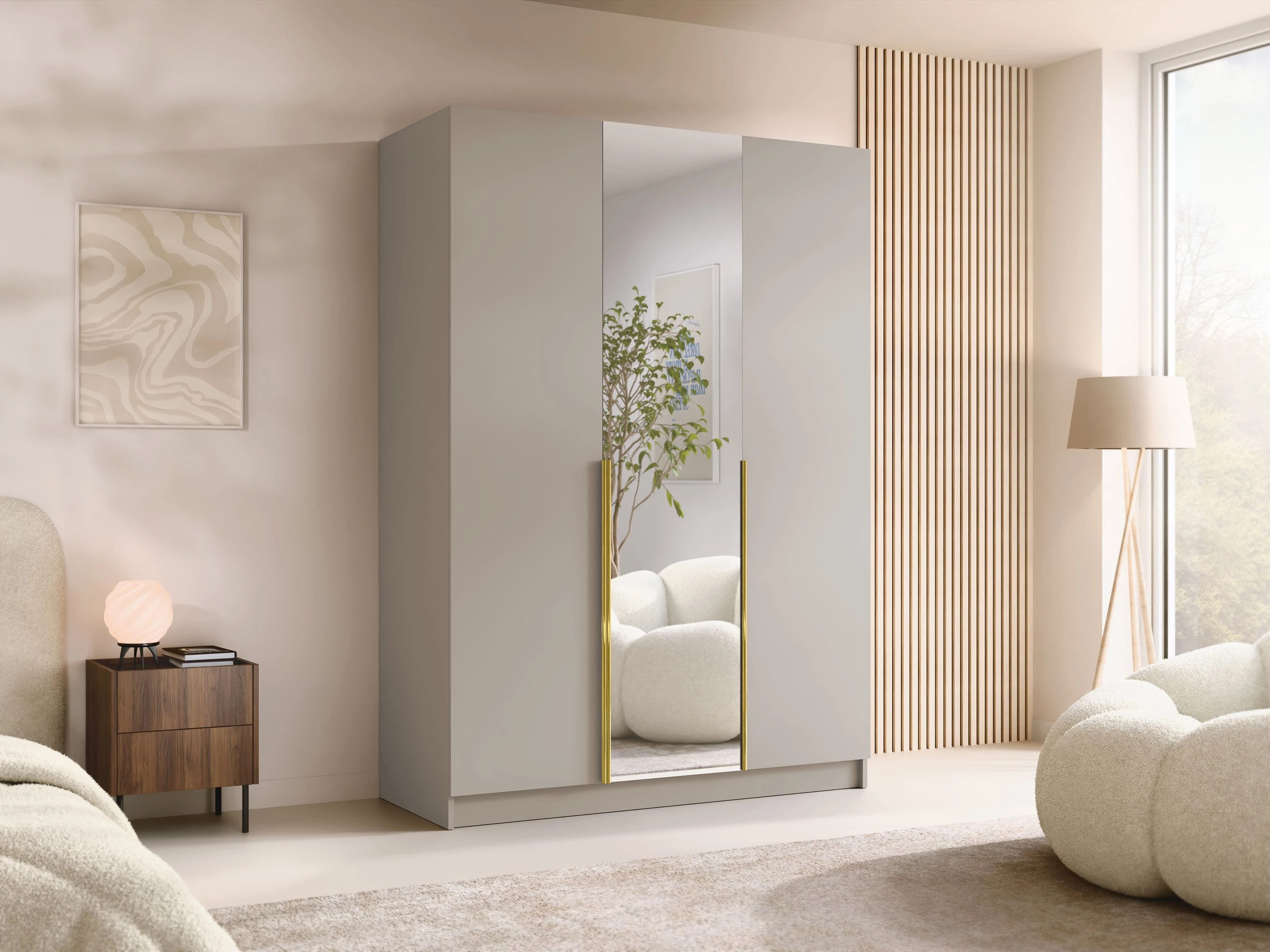 Kledingkast Closico Decoron II (Kasjmier + Gouden)