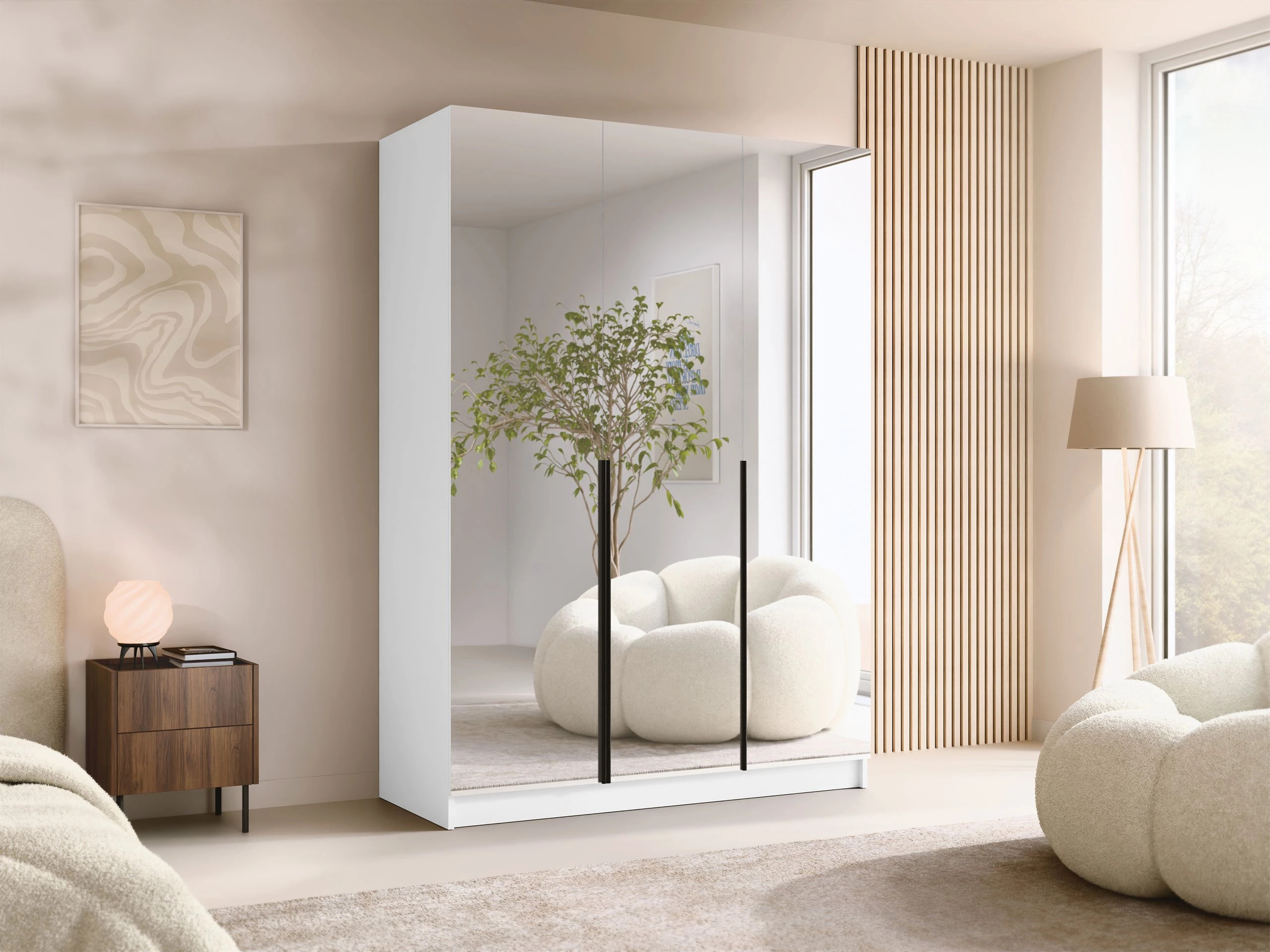 Kledingkast Closico Decoron III (Wit + Zwart)