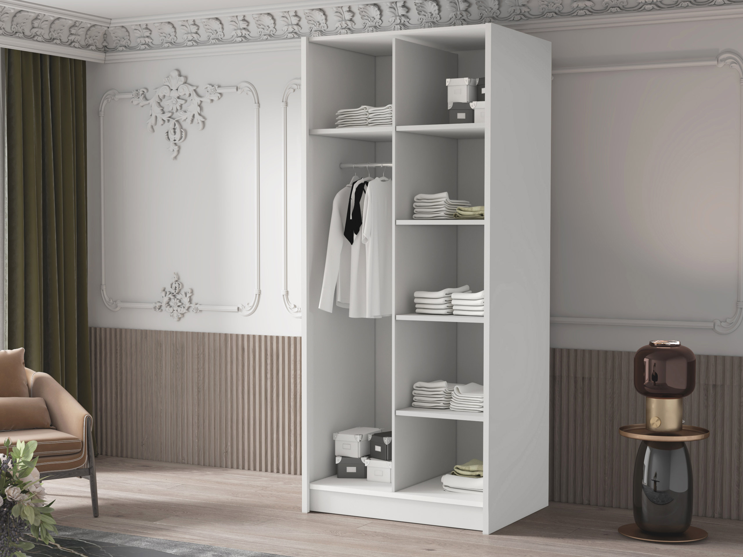 Kledingkast Closico Staton III (Wit)