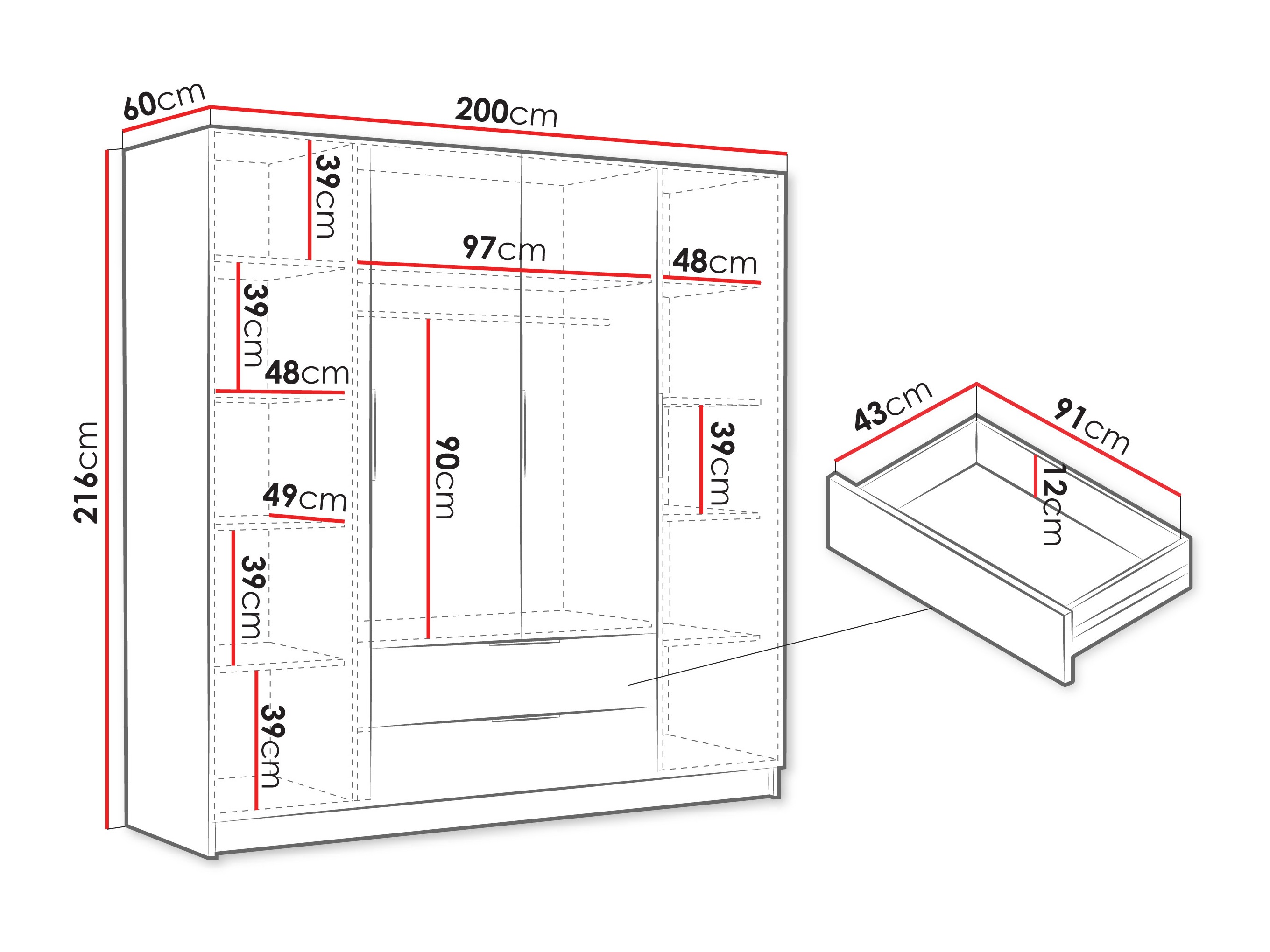 Kledingkast Closico 202 (Kasjmier)