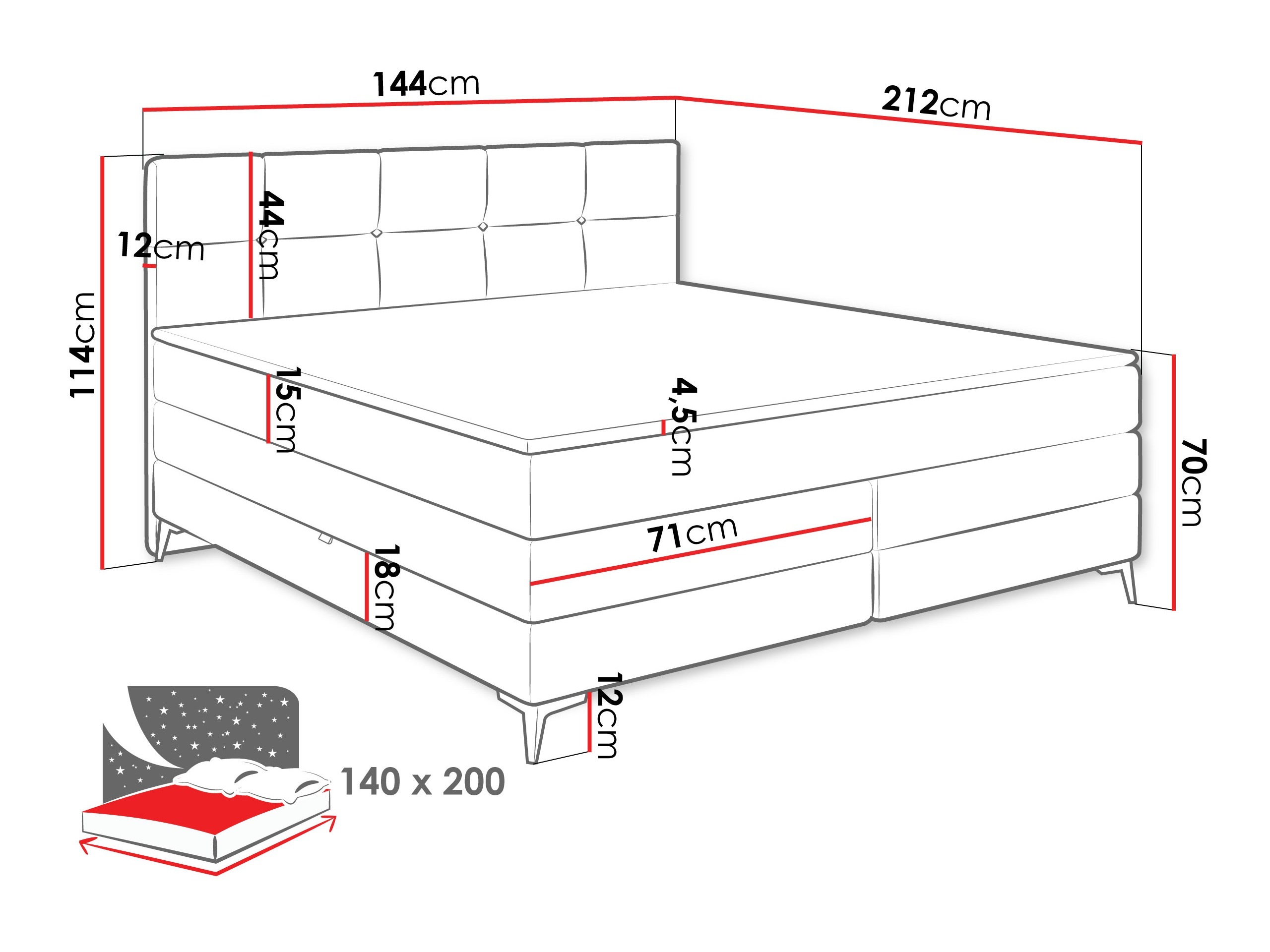 Boxspring Reston 100