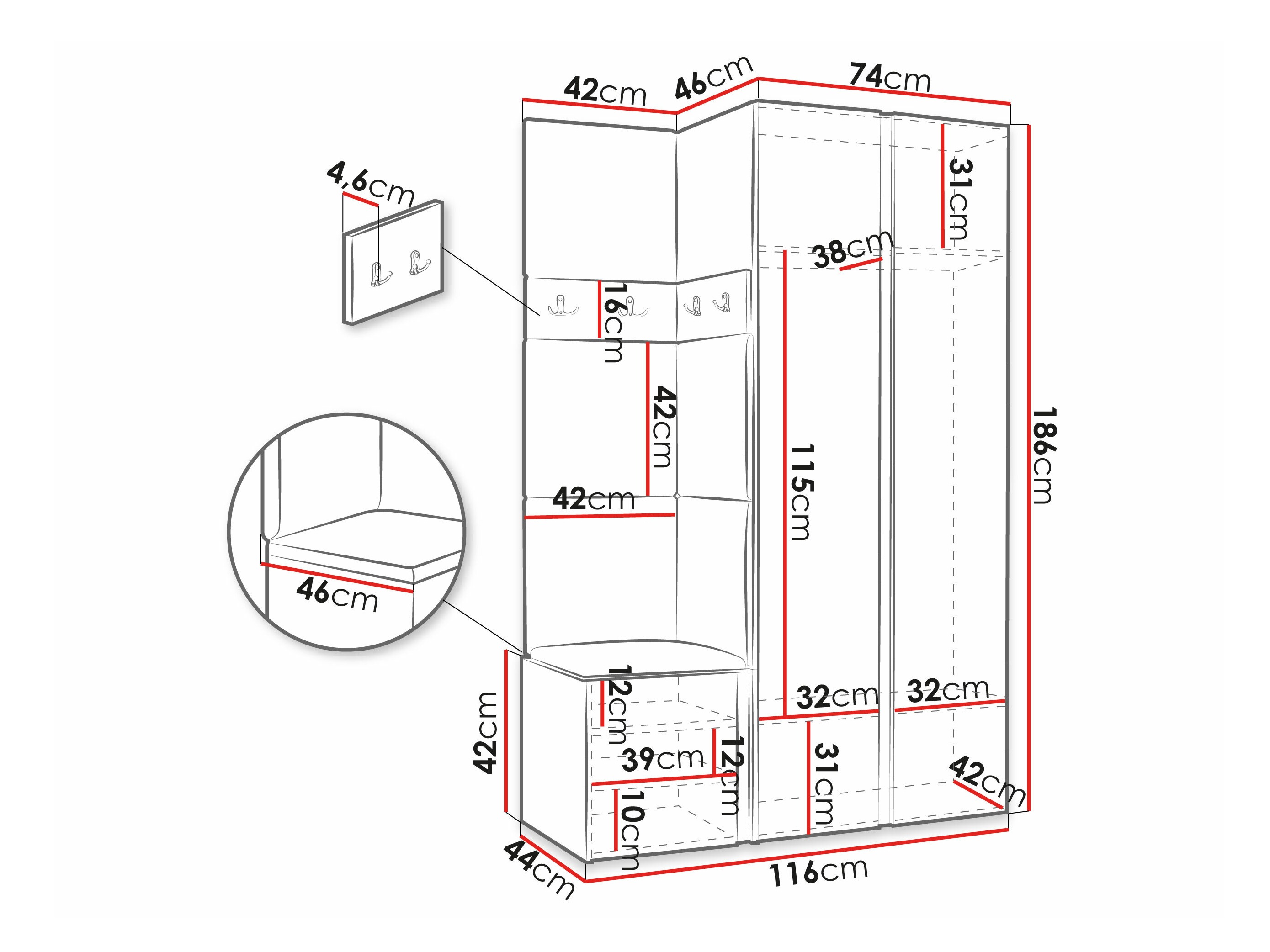 Gangmeubelset Pinis XXVI (Wit)