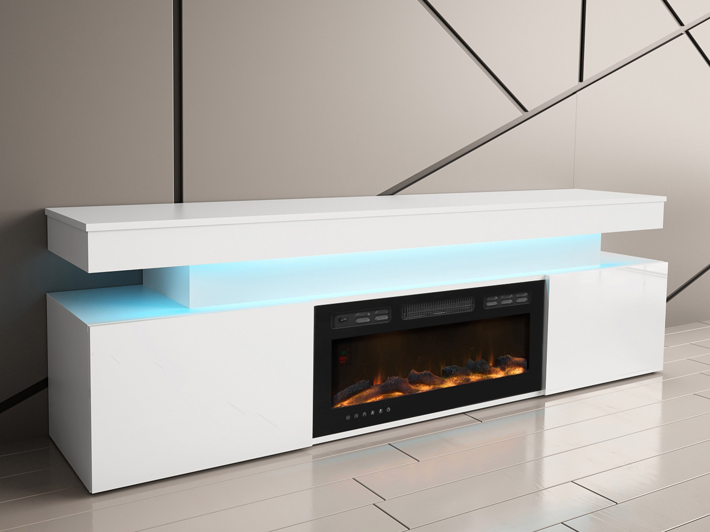 TV-meubel Monfero I (Wit + Glanzend wit)