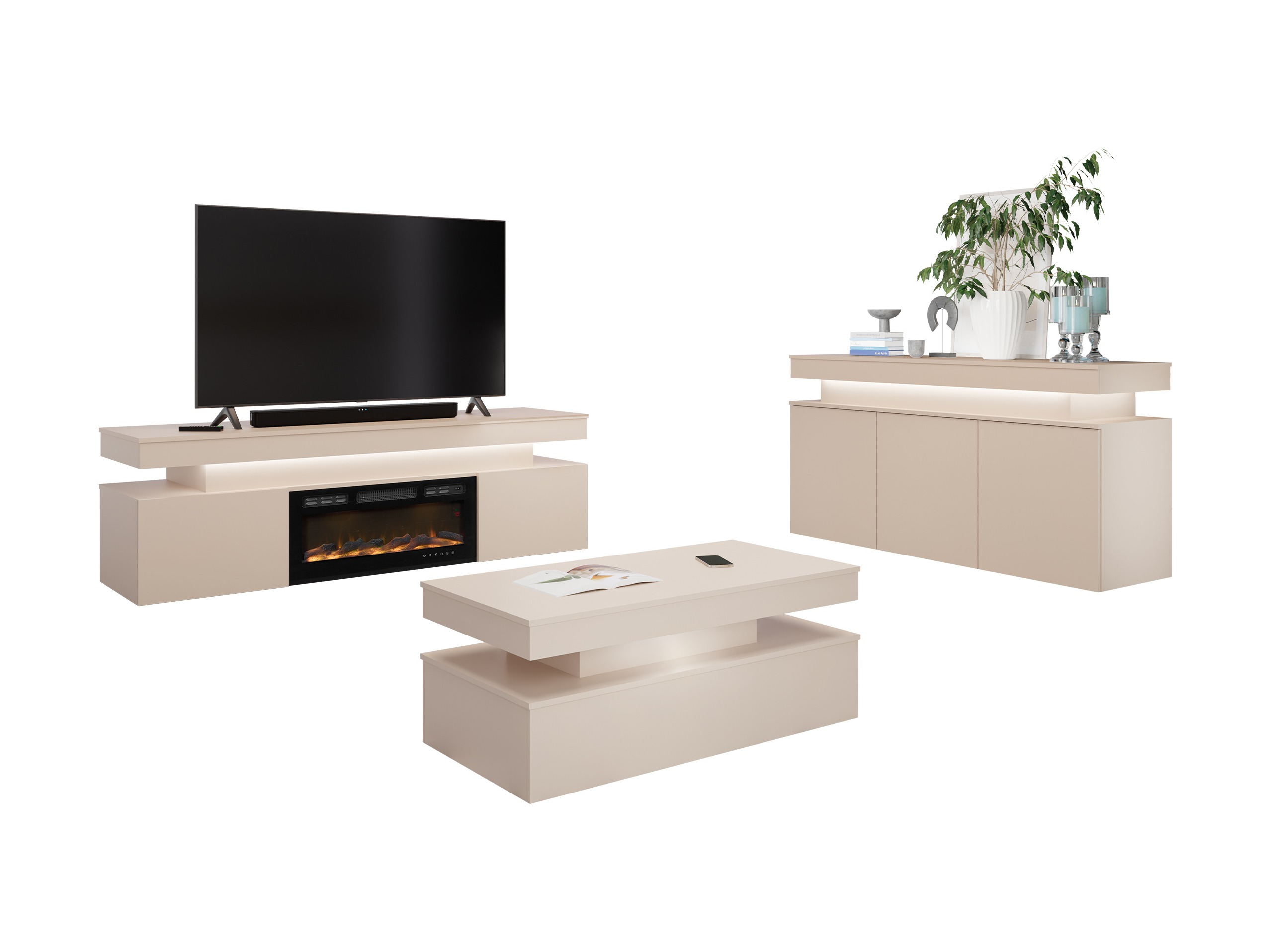 Woonkamerset Monfero I (Lichtbruin)