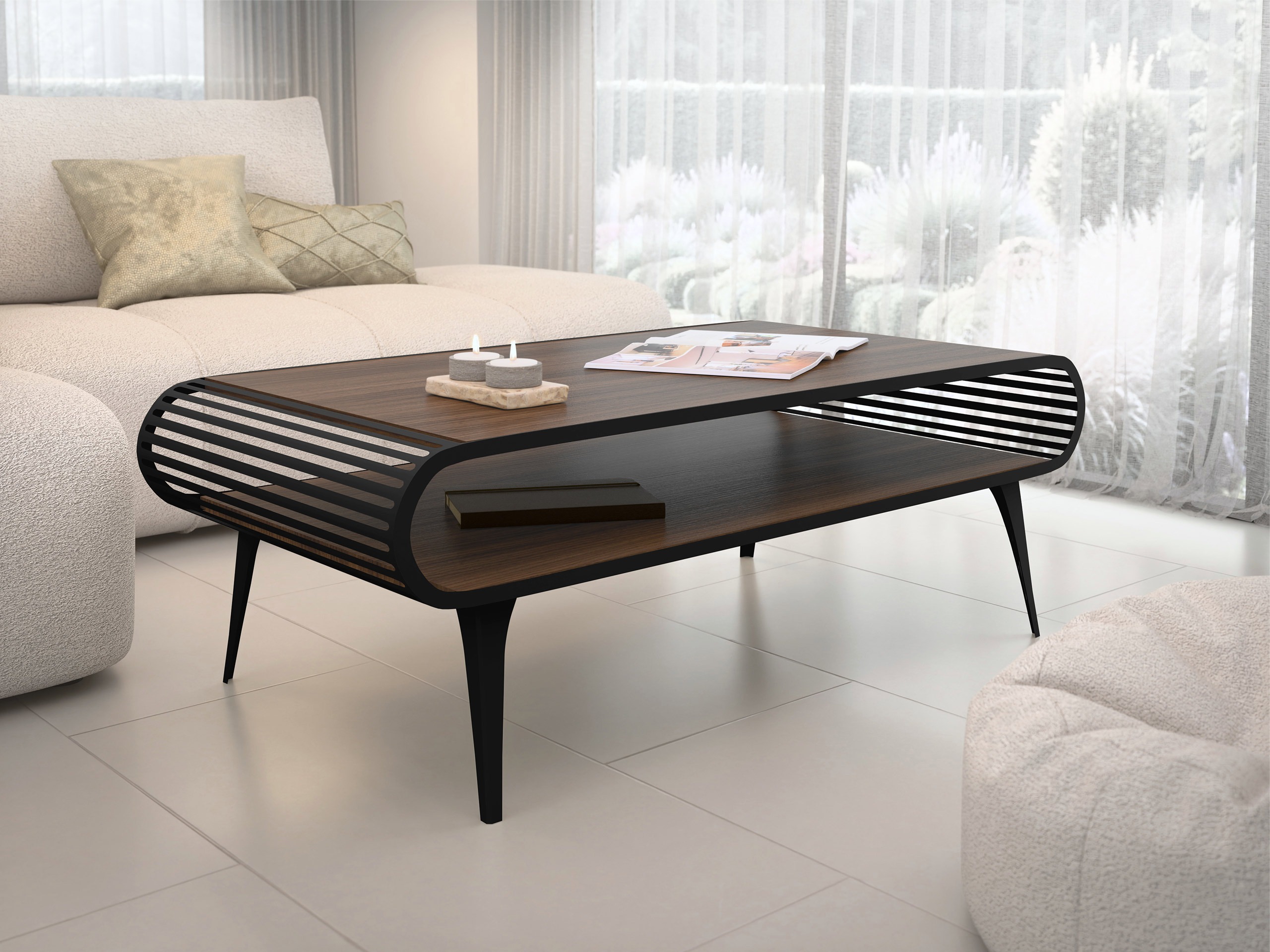 Salontafel Oswego 161 (Notenhout)