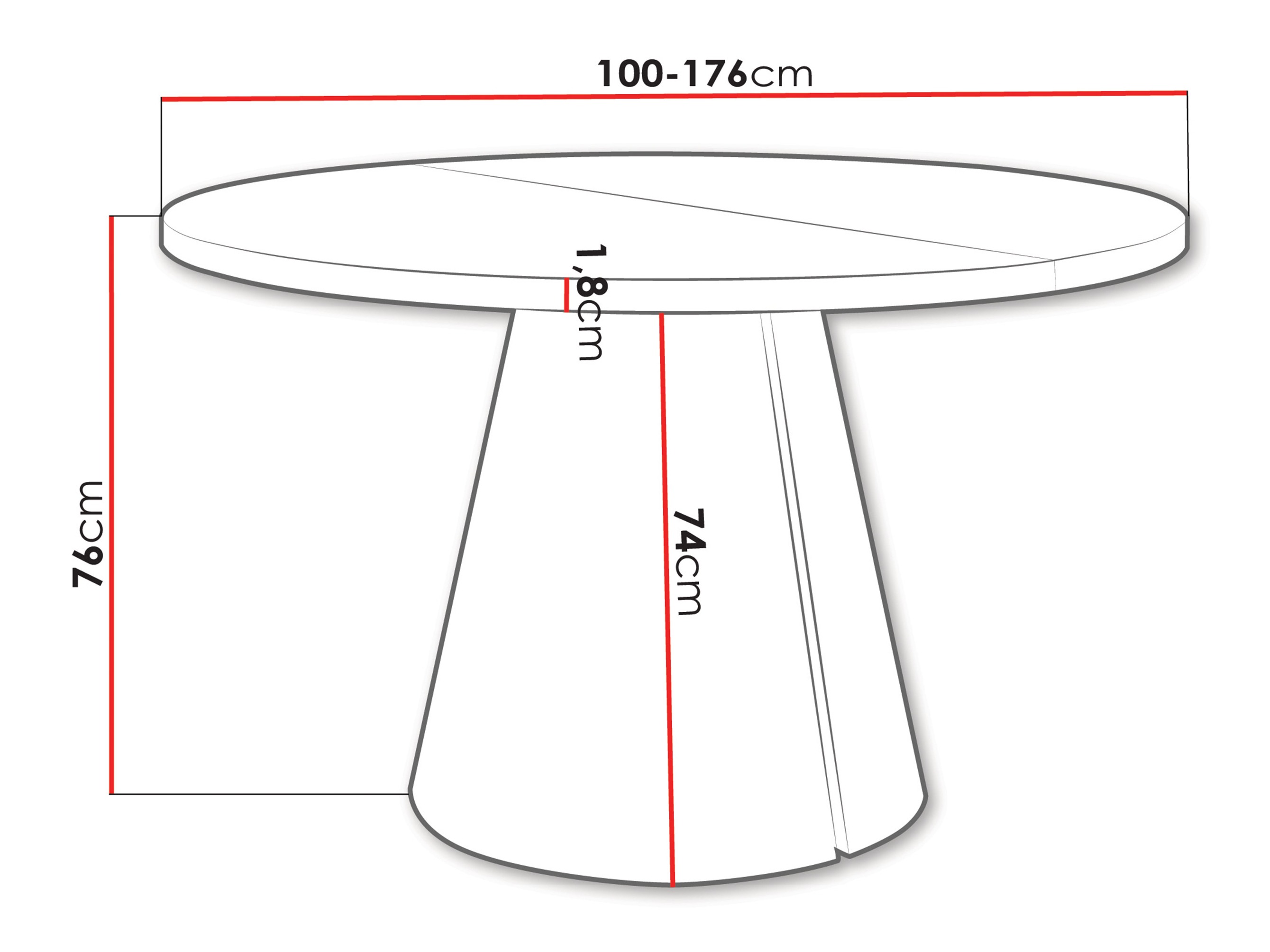 Tafel Oswego 166 (Eiken)