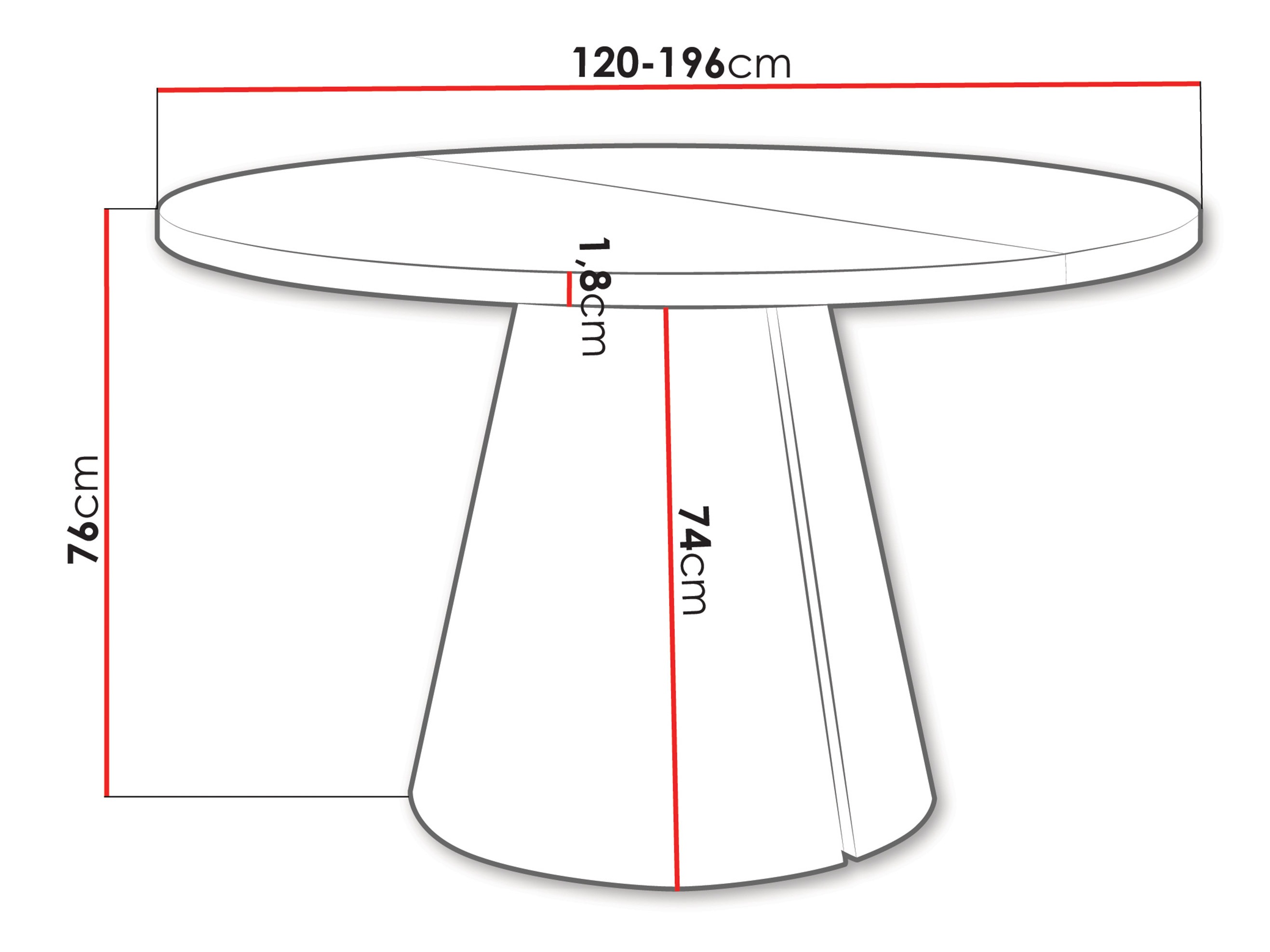 Tafel Oswego 167 (Zwart marmer)