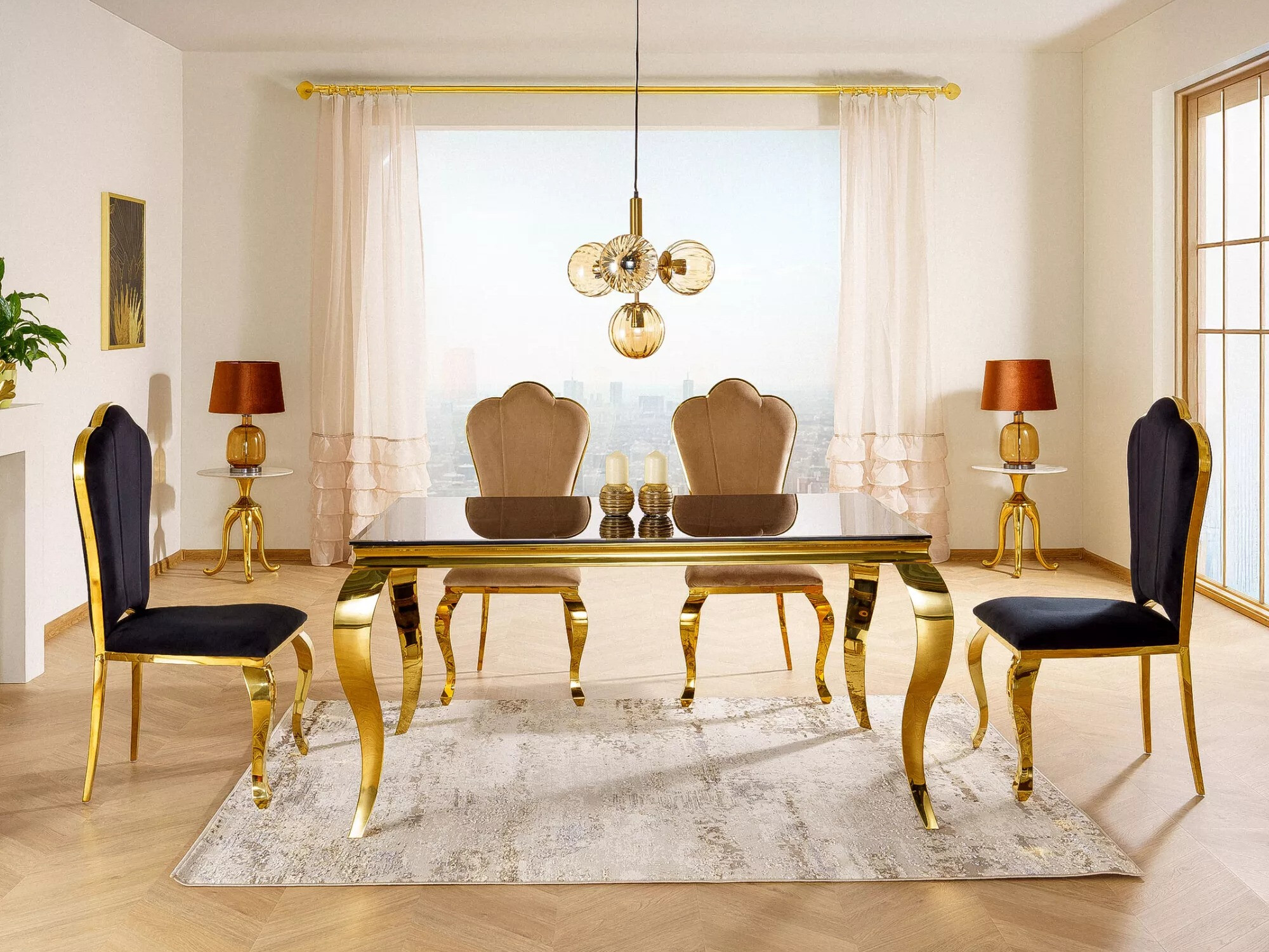 Tafel Detroit 323 (Gouden + Zwart)
