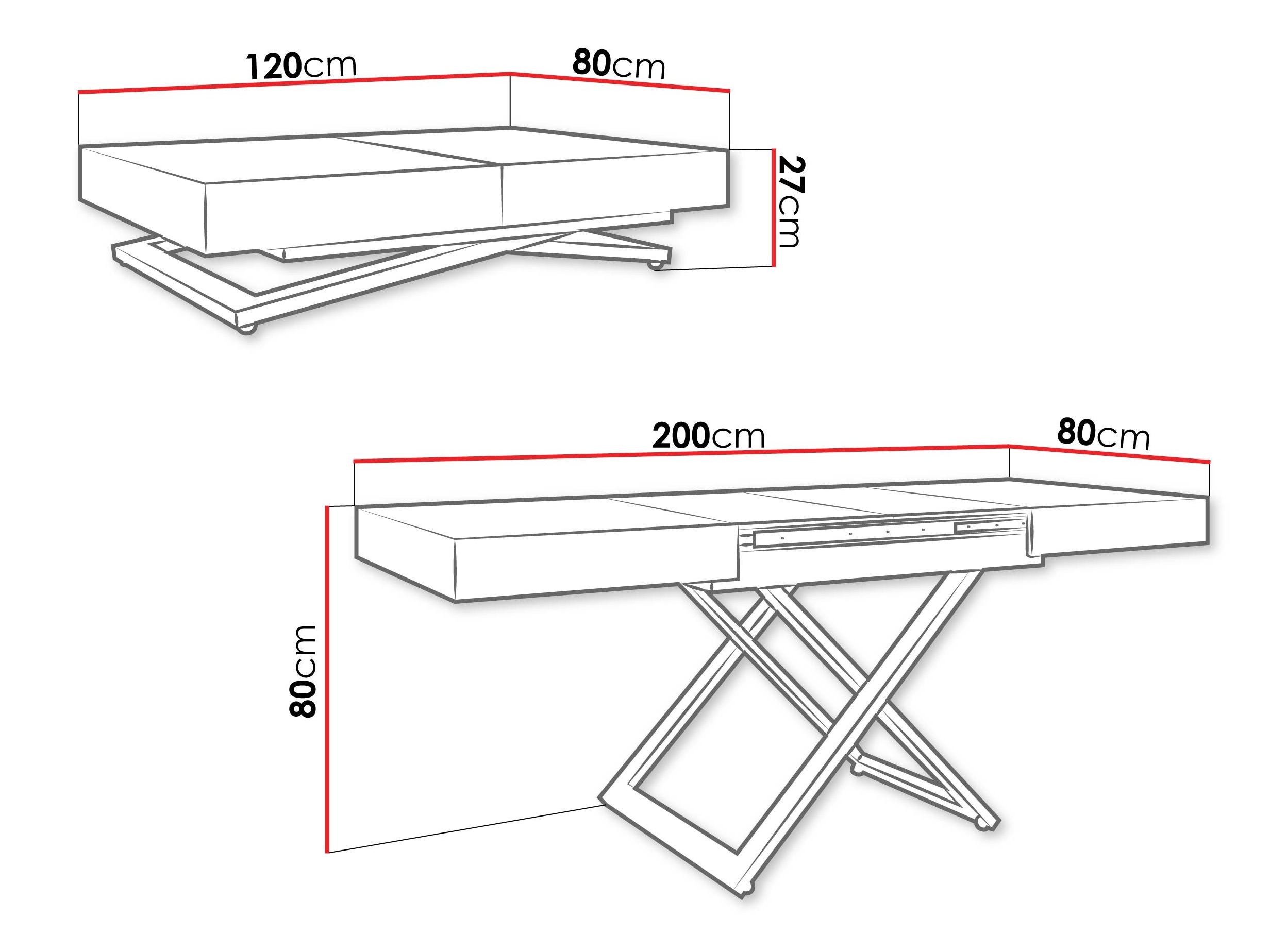 Transformeerbare salontafel Oswego 171