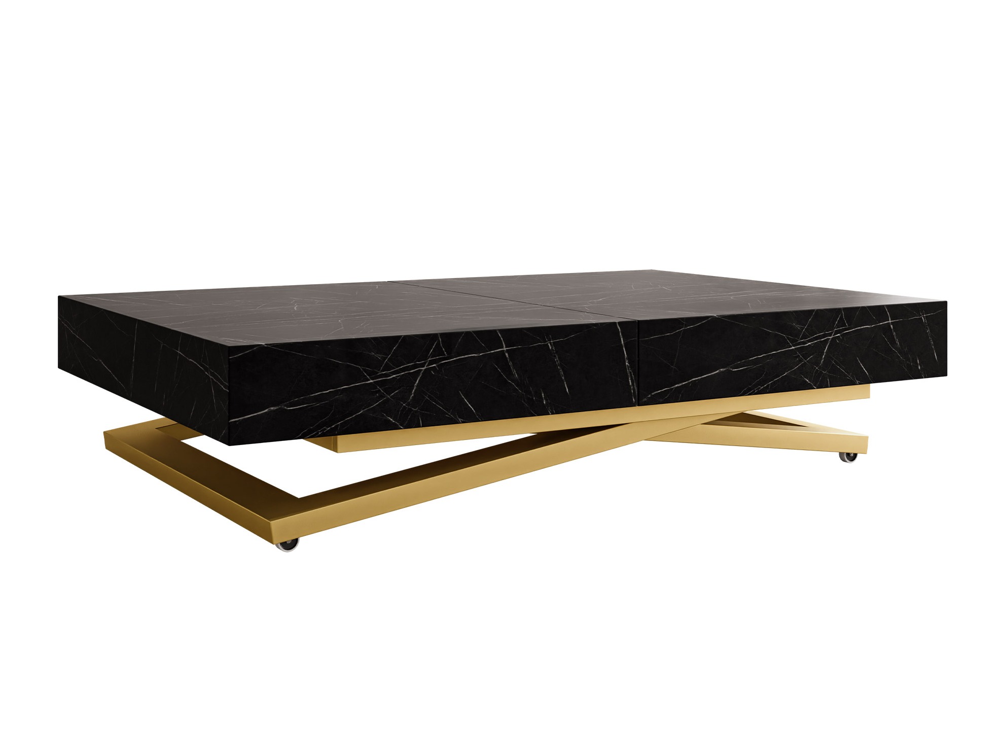 Transformeerbare salontafel Oswego 173 (Zwart marmer)