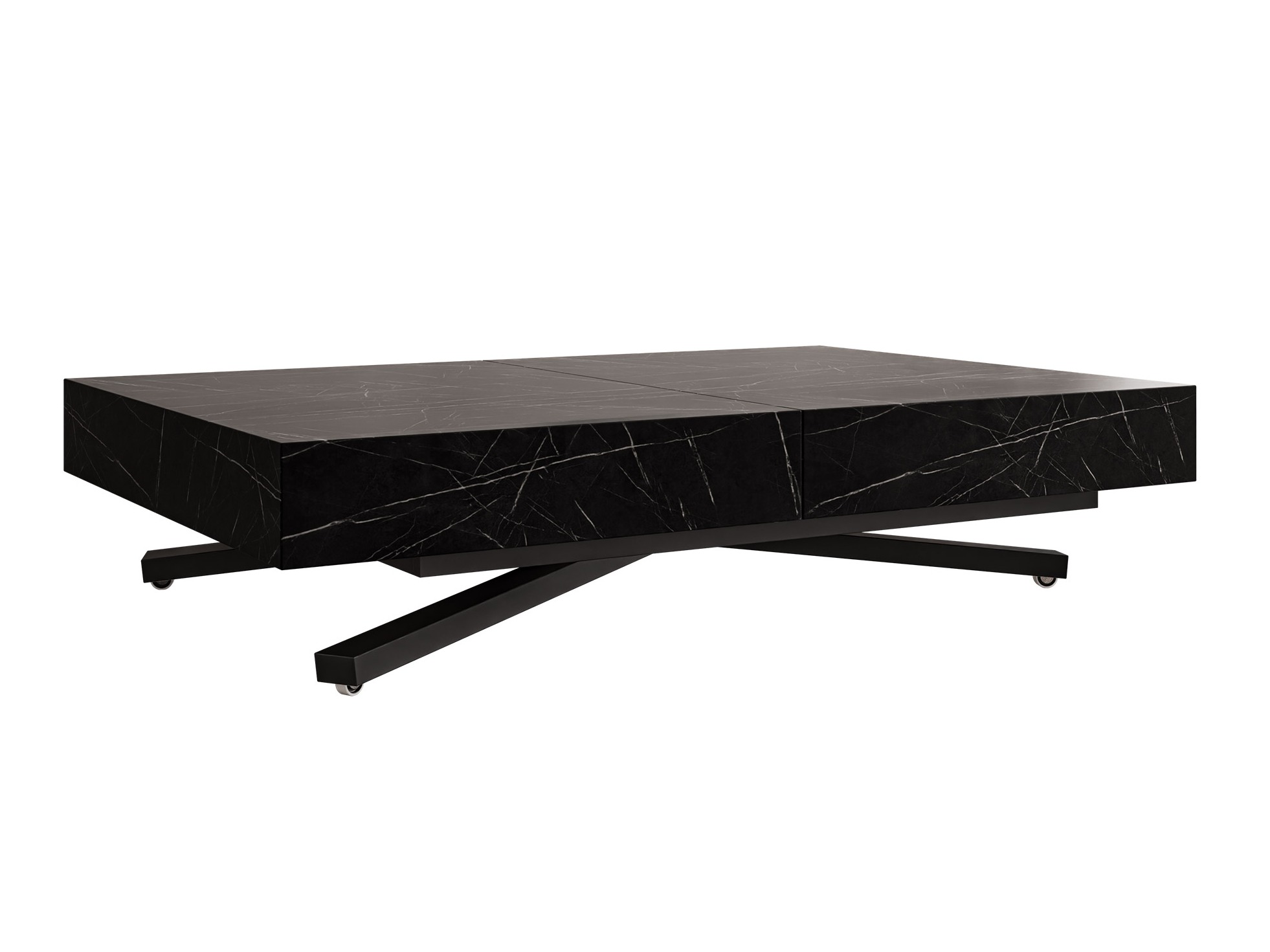 Transformeerbare salontafel Oswego 176 (Zwart marmer)