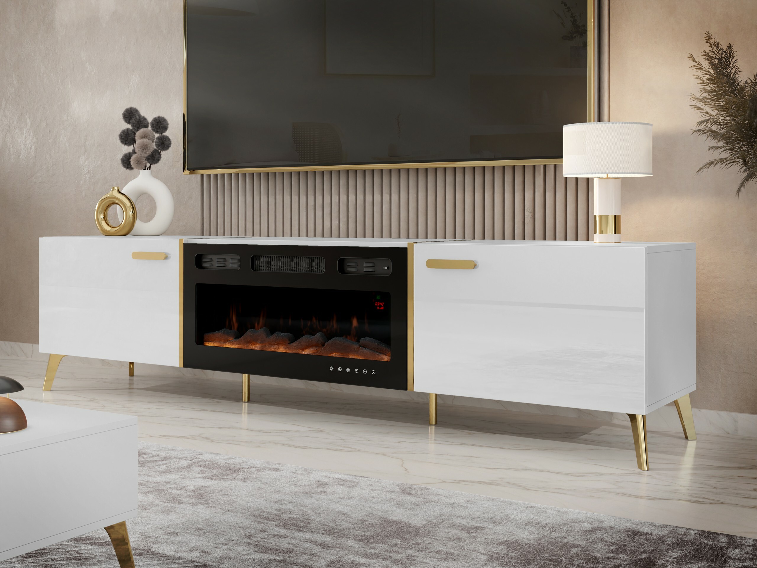 TV-meubel Comfivo Capella III (Wit + Glanzend wit)