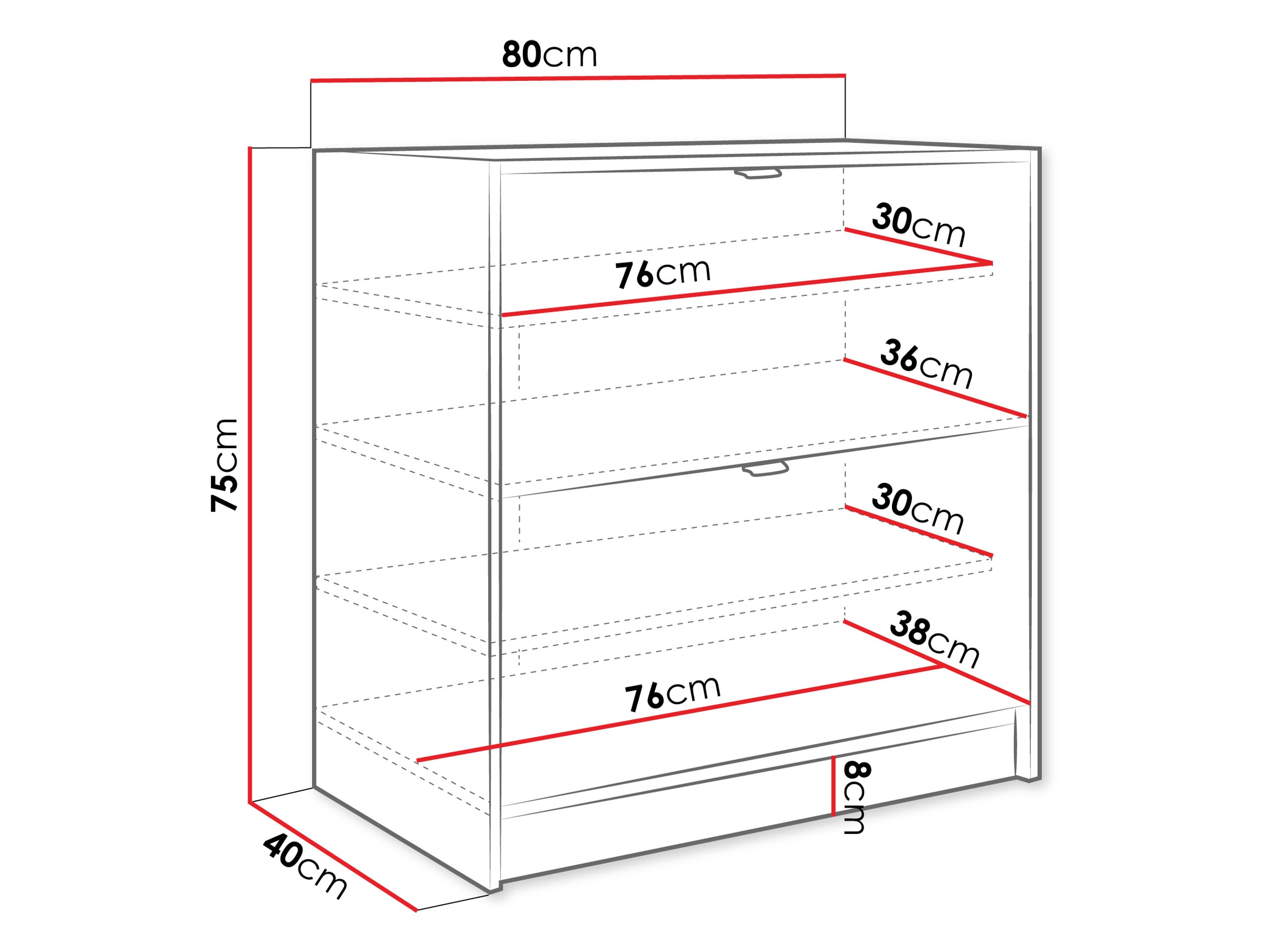 Schoenenkast Comfivo Larmire 125 (Wit)