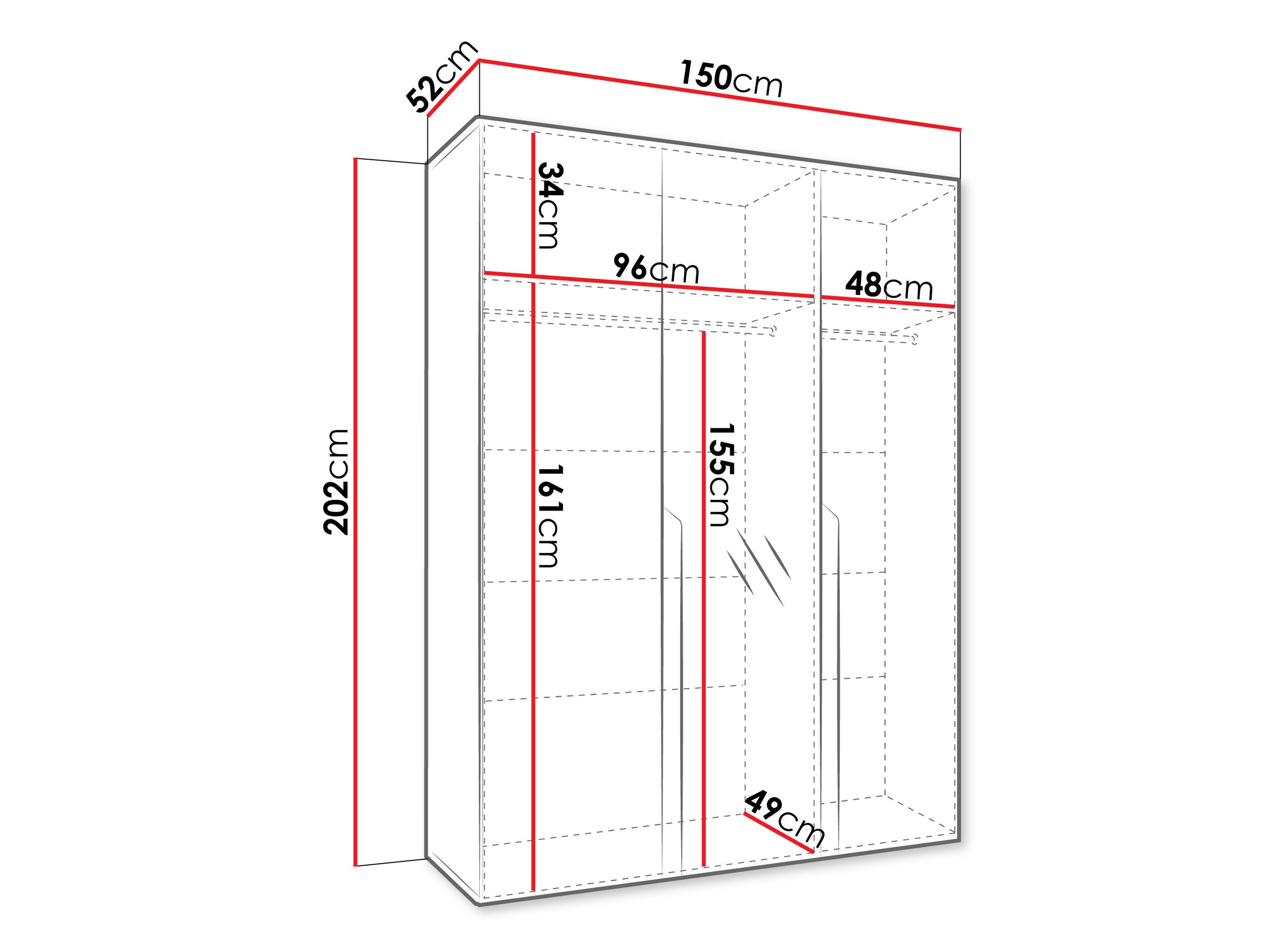 Kledingkast Hartford 585 (Zwart)