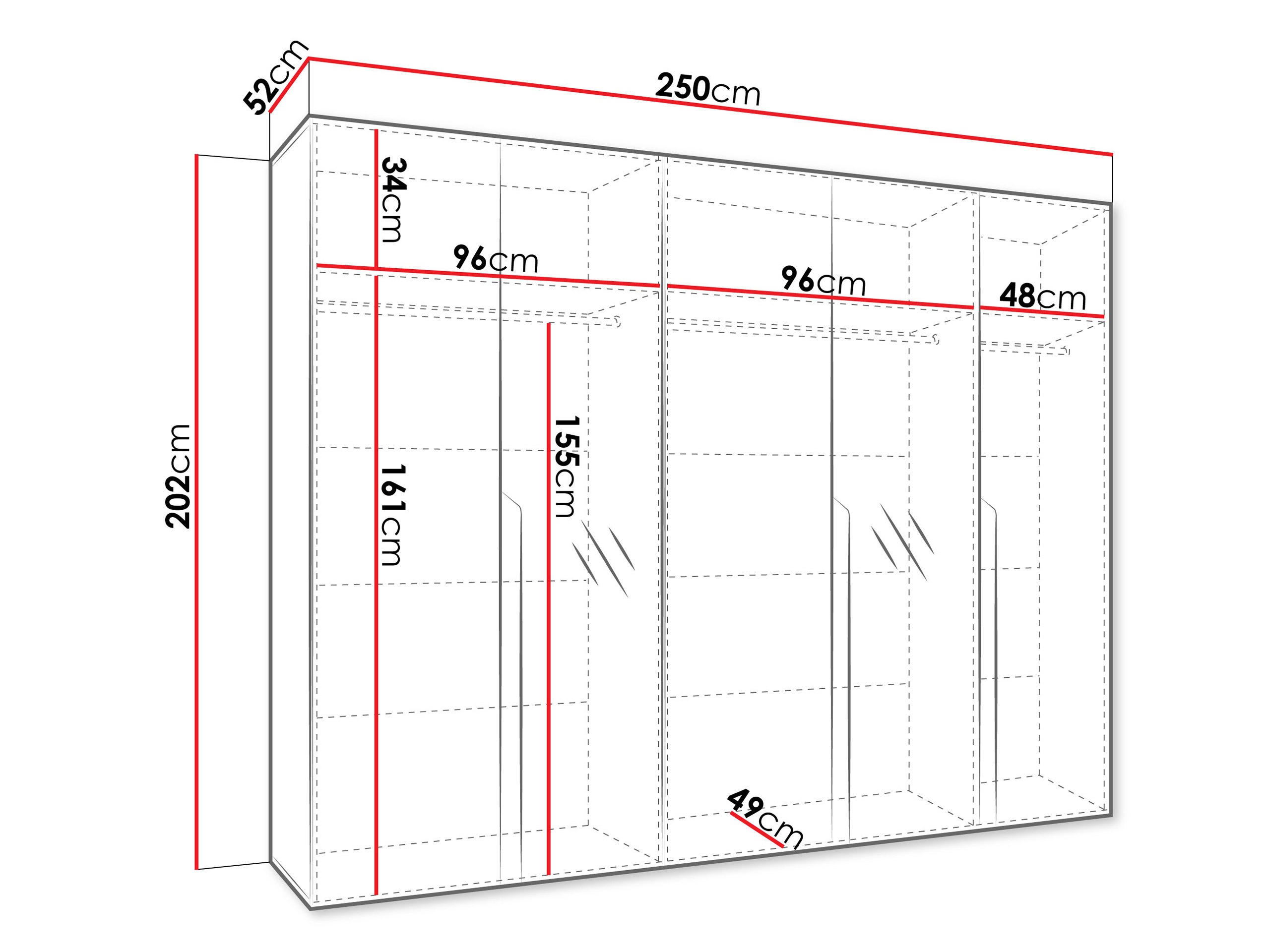 Kledingkast Hartford 587 (Zwart)