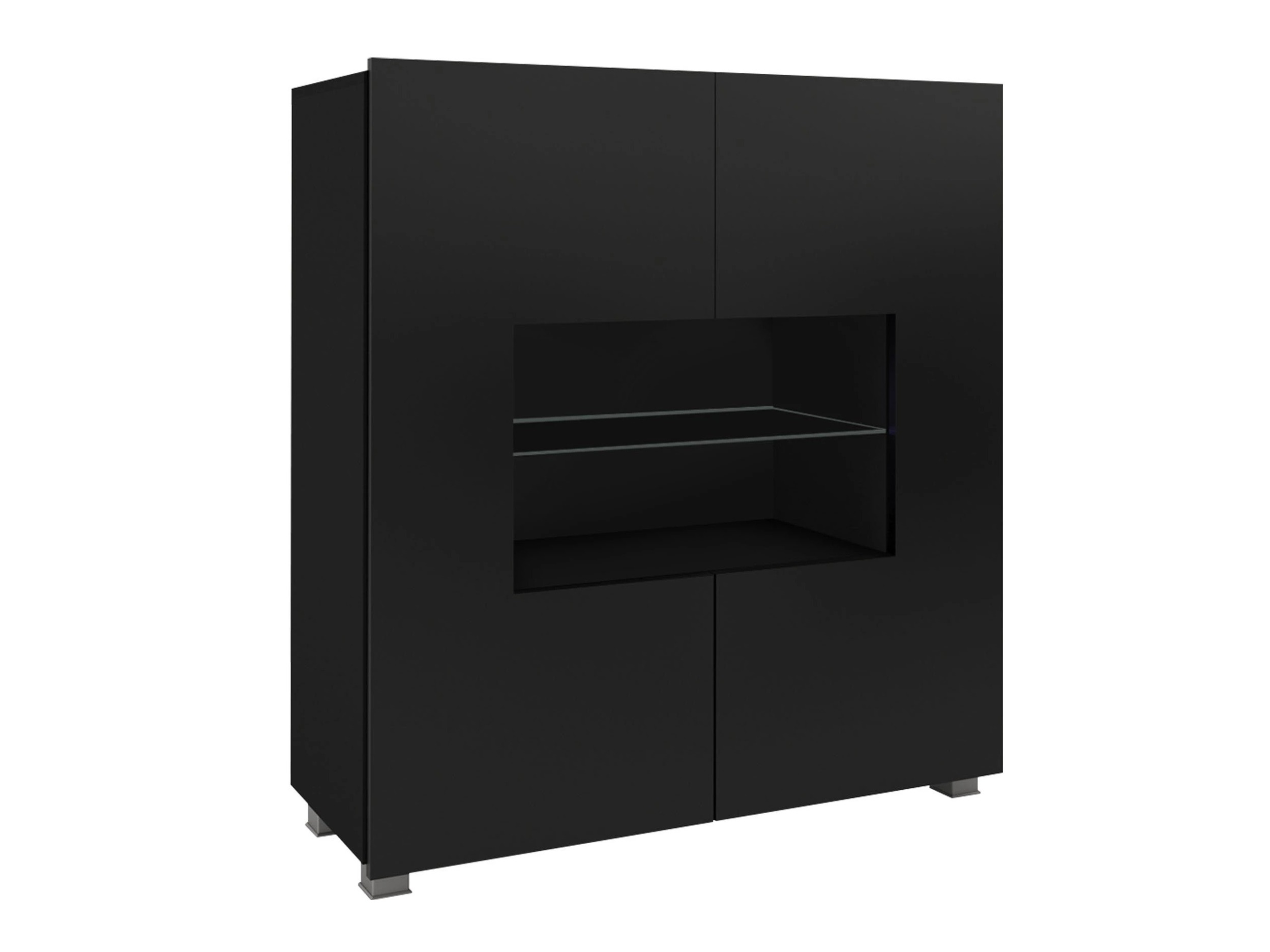 Dressoir Remus (Zwart + Glanzend zwart)