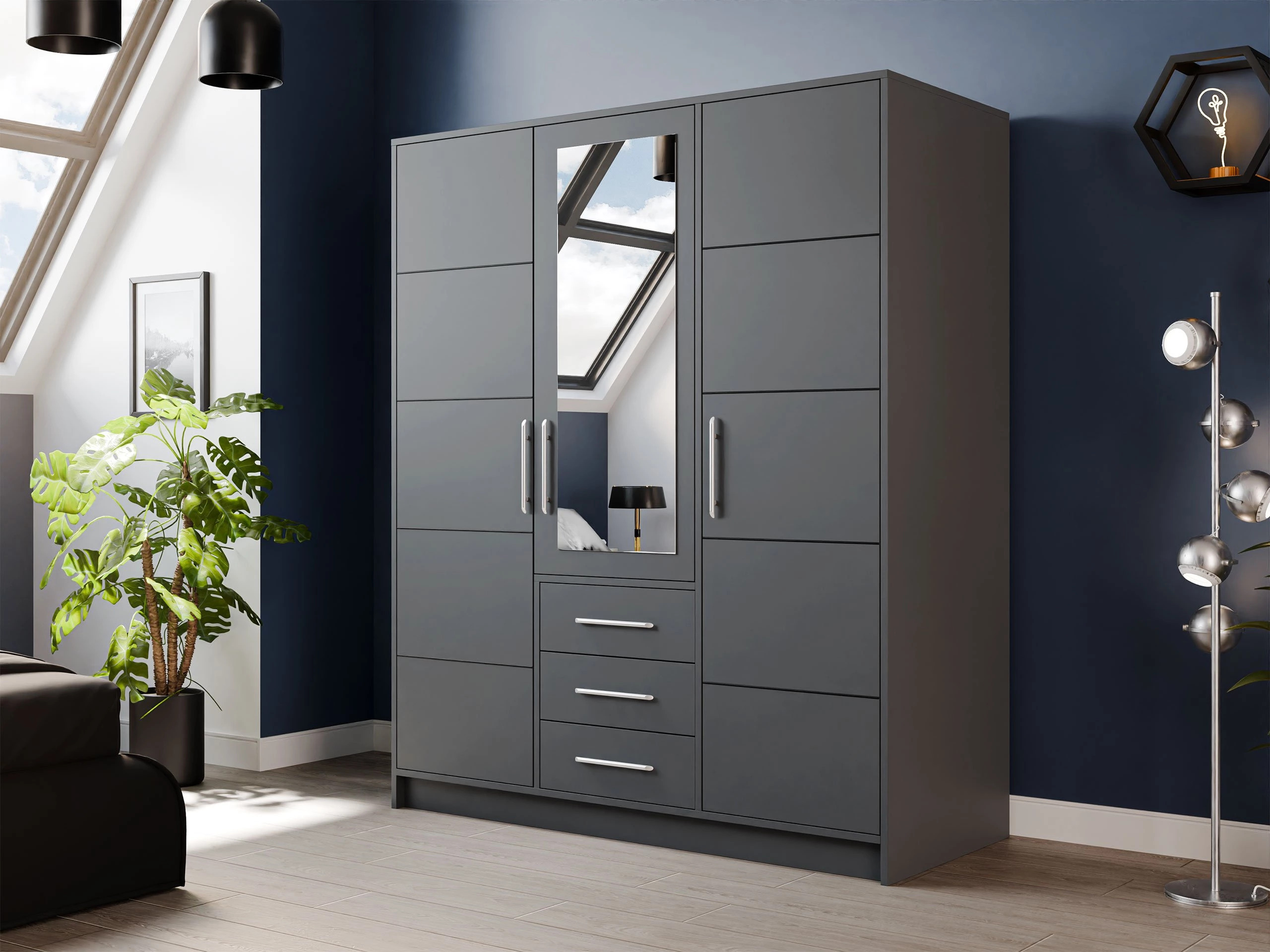 Kledingkast Dortivu II (Grafiet)