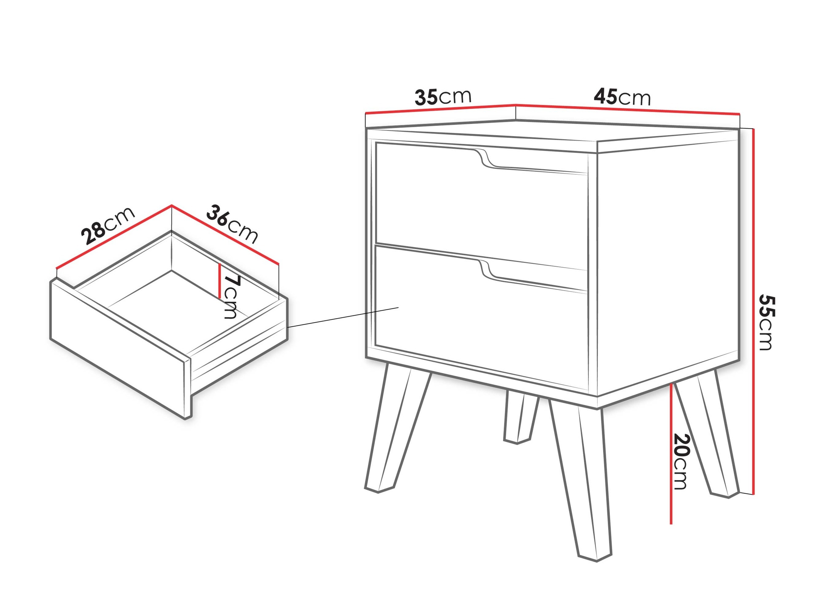 Nachtkastje Otis (Kasjmier)