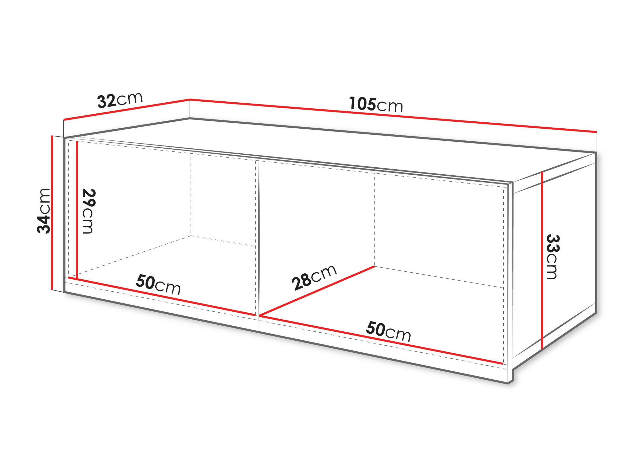 Wandkast Tivdalu 101 (Zwart + Glanzend zwart)