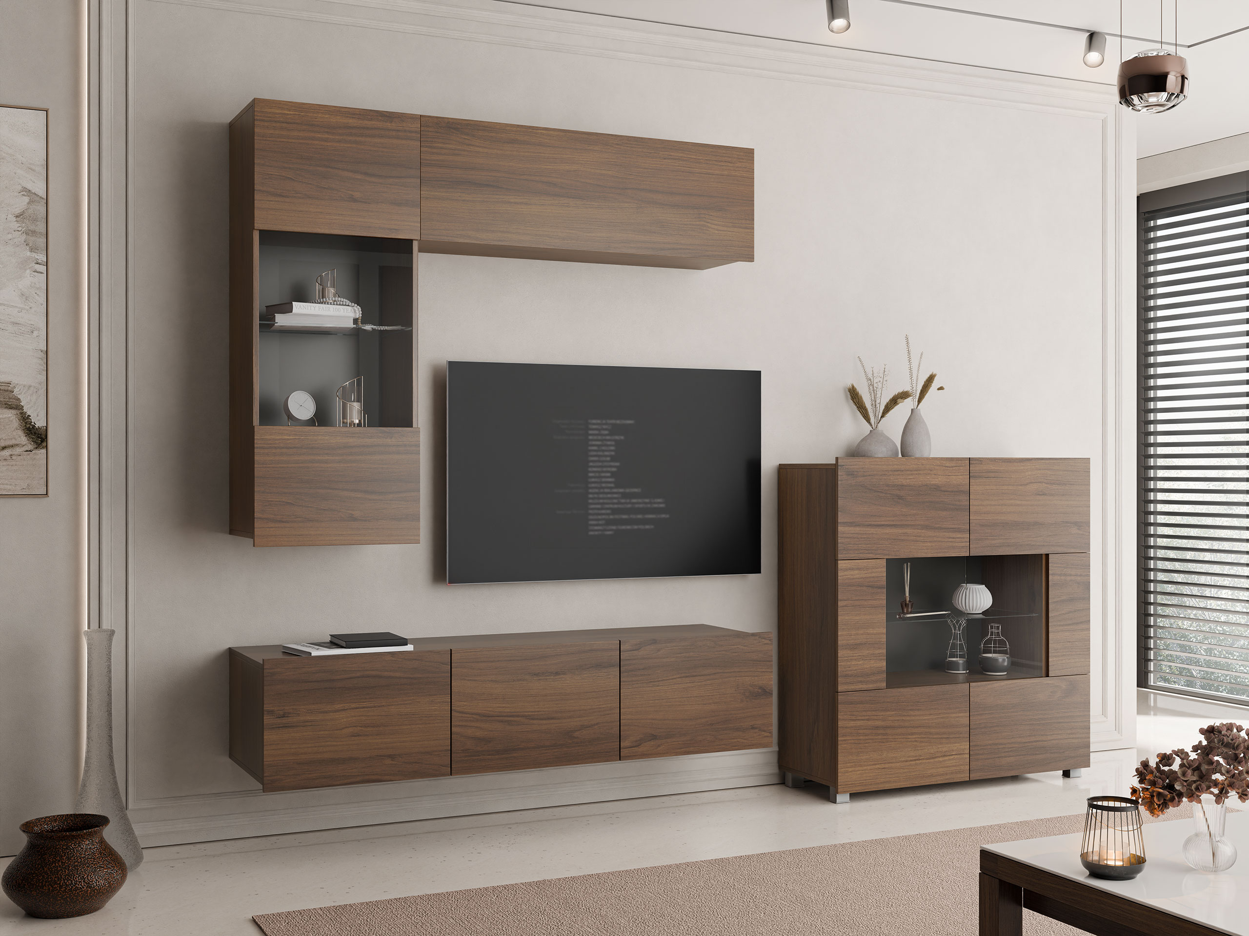 Woonkamerset Remus III (Notenhout)