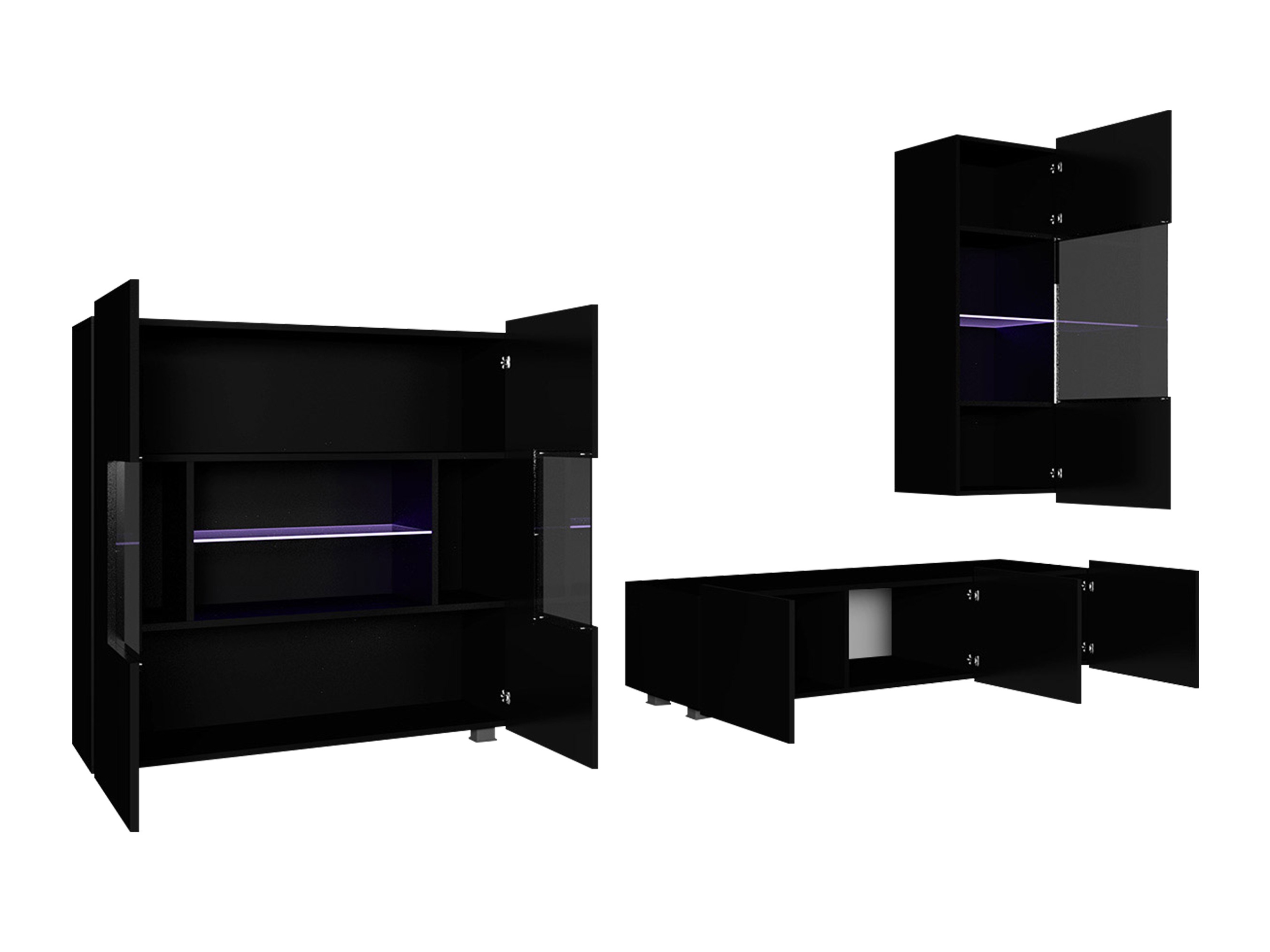 Woonkamerset Remus VII (Wit + Glanzend wit)