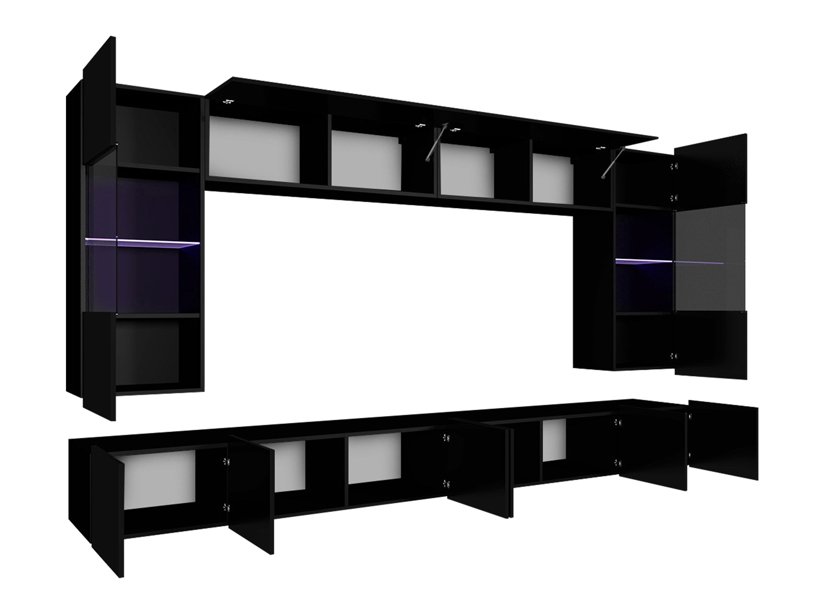 Woonkamerset Remus I (Wit + Glanzend wit)