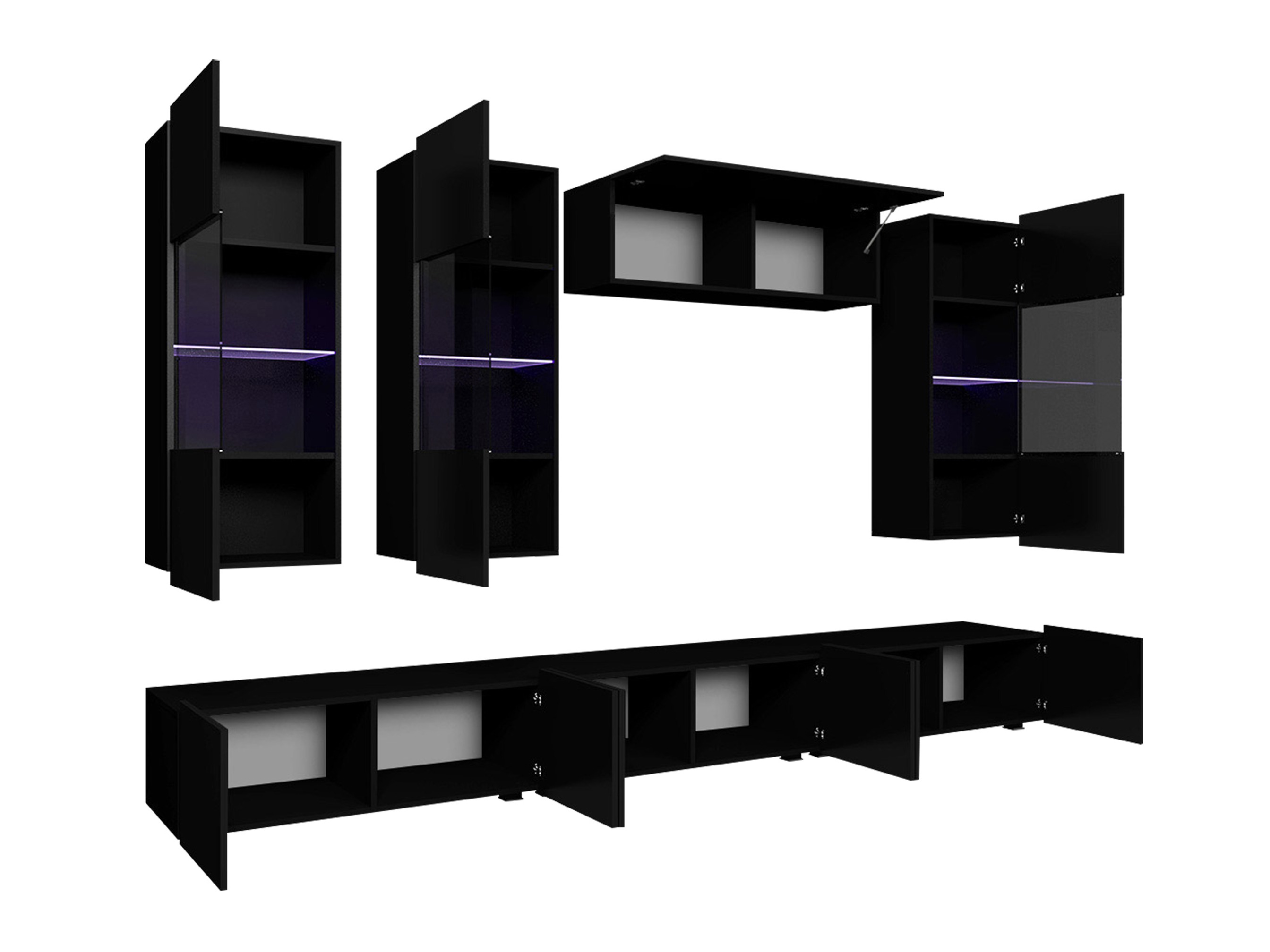 Woonkamerset Remus XI (Wit + Glanzend wit)