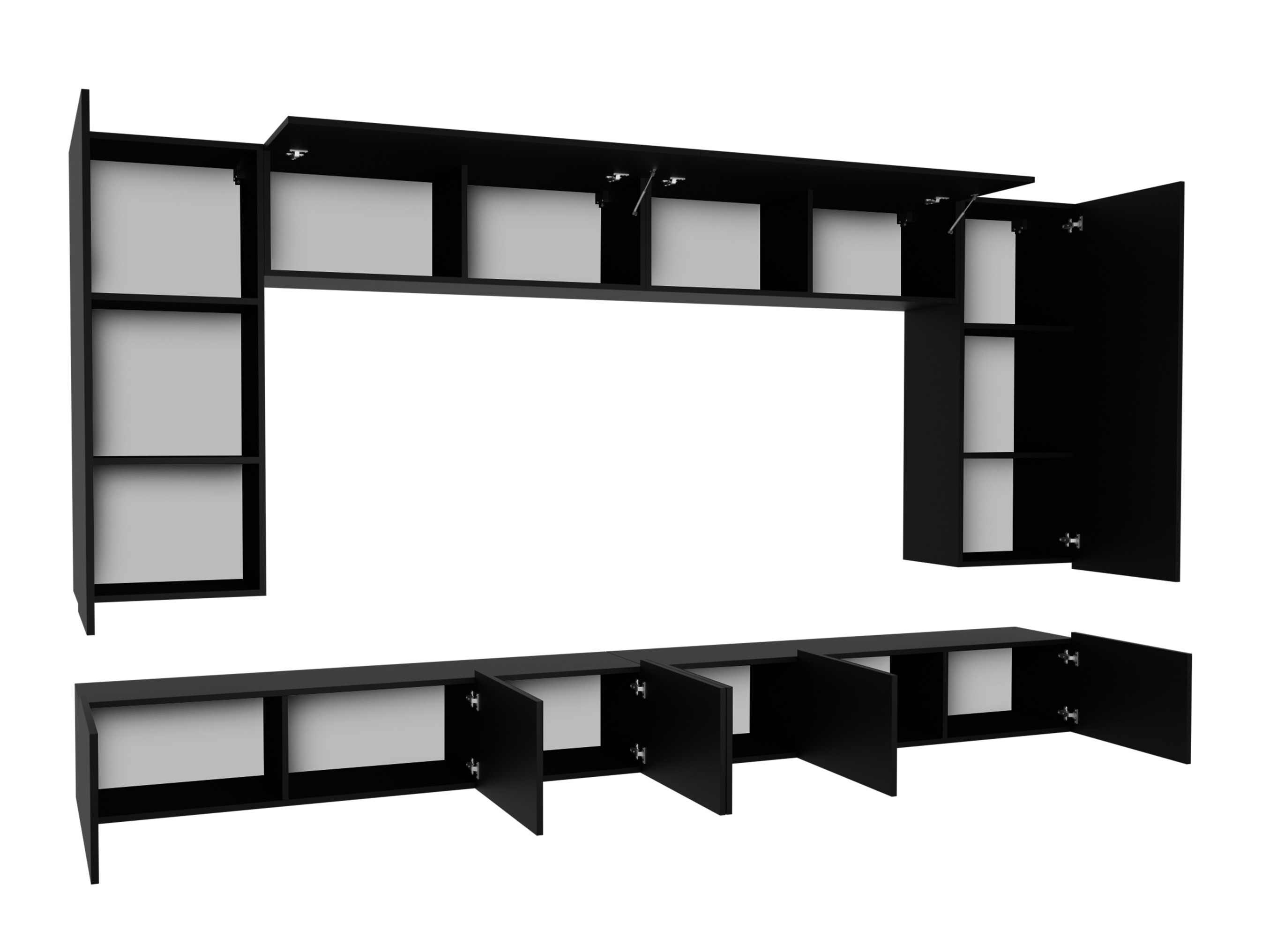 Woonkamerset Tivdalu 135 (Wit + Glanzend wit)