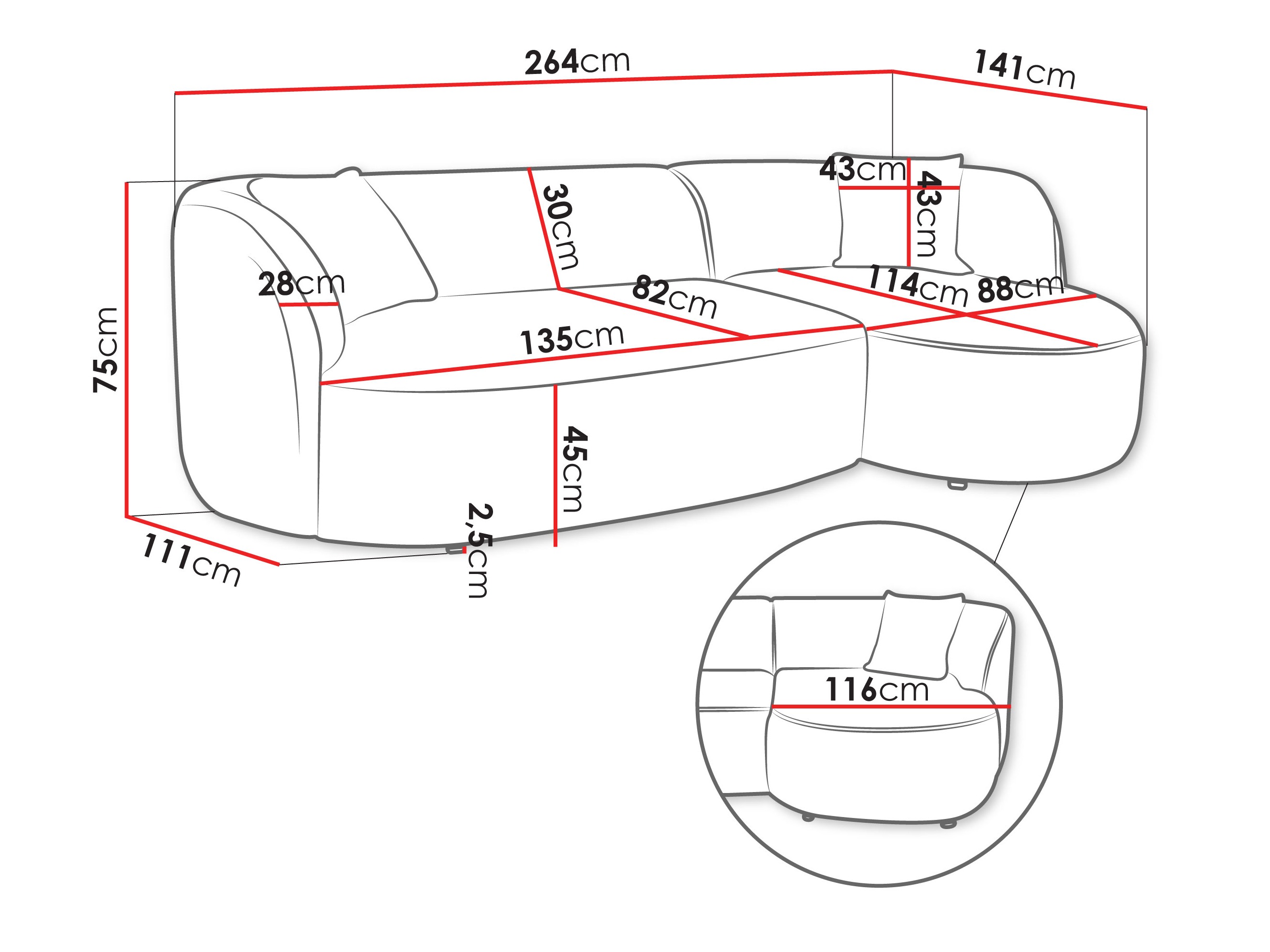 Hoekbank TrendyNest Gubor (Euphoria 01)