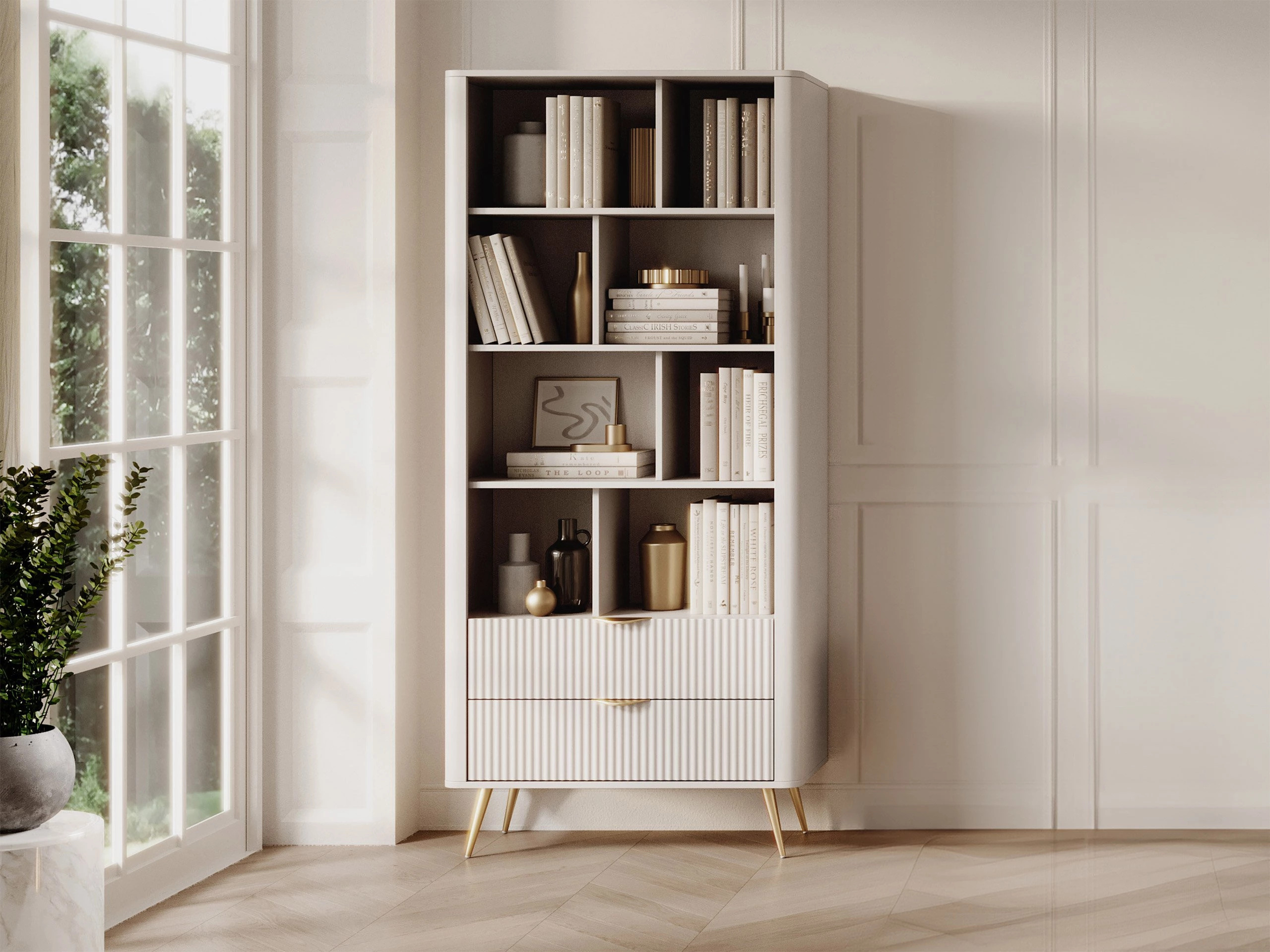 Boekenkast Lectum (Beige)