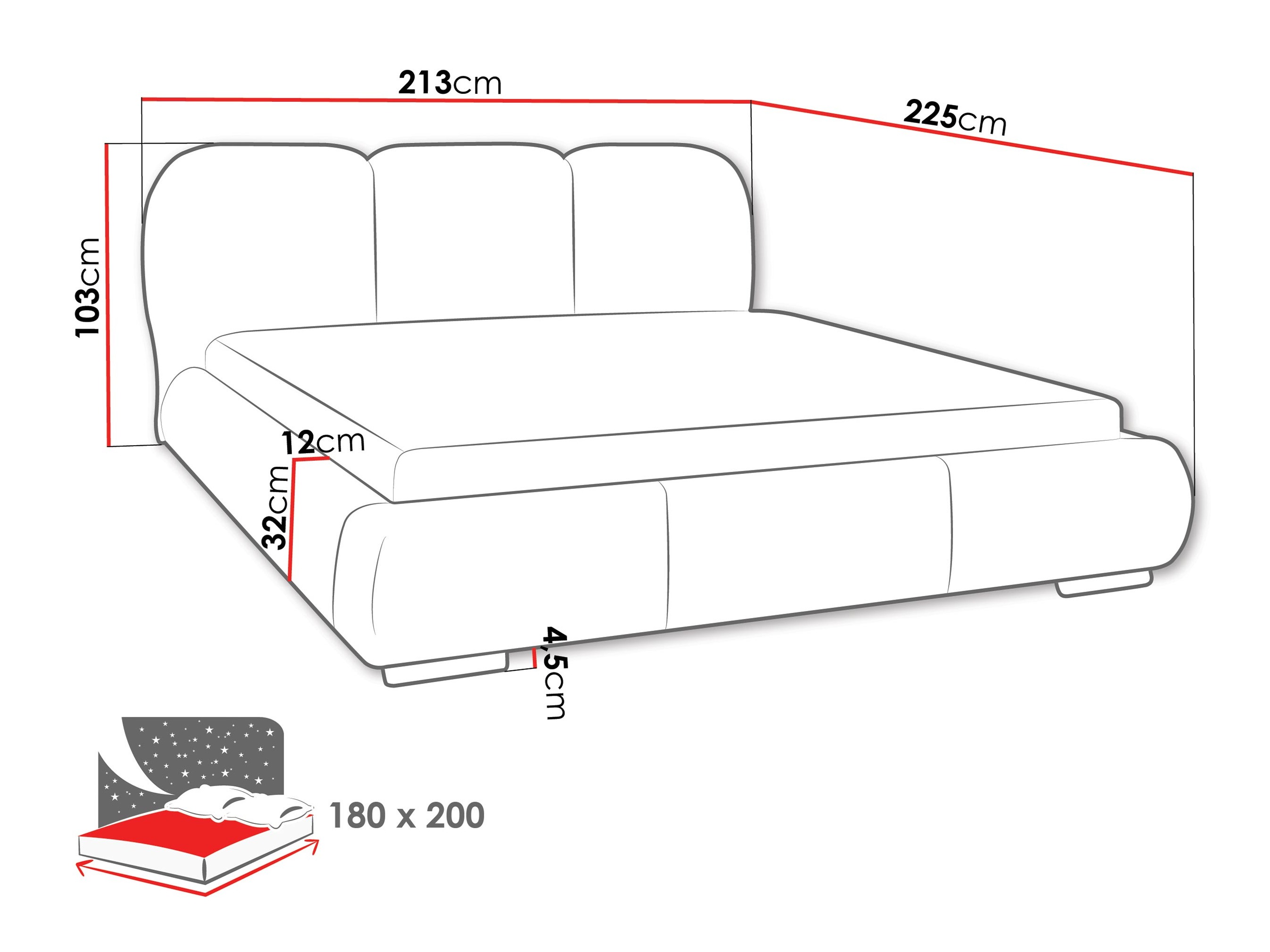 Bed TrendyNest Navium (Coral 15)
