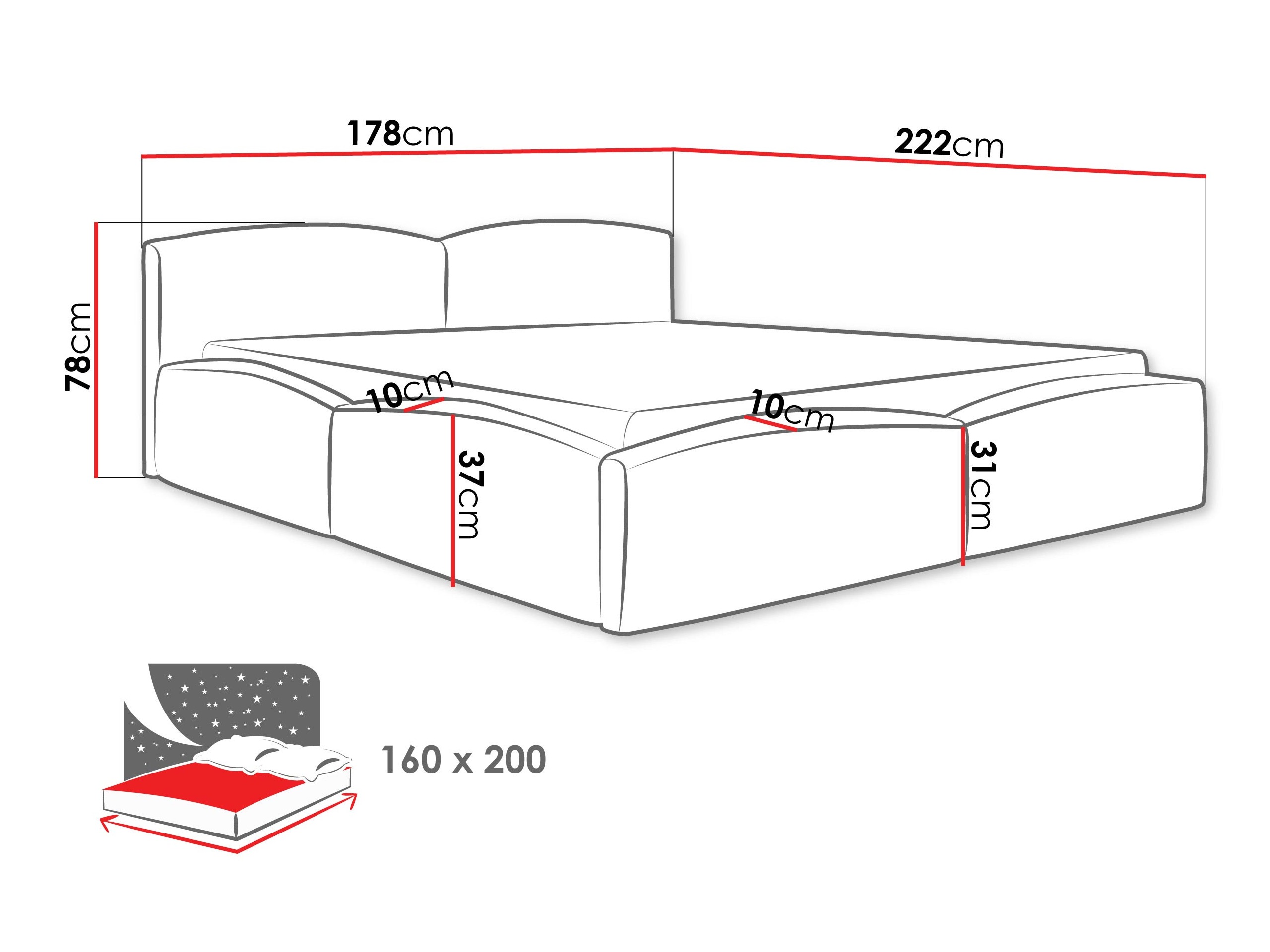 Bed TrendyNest Titis (Lumo 55)