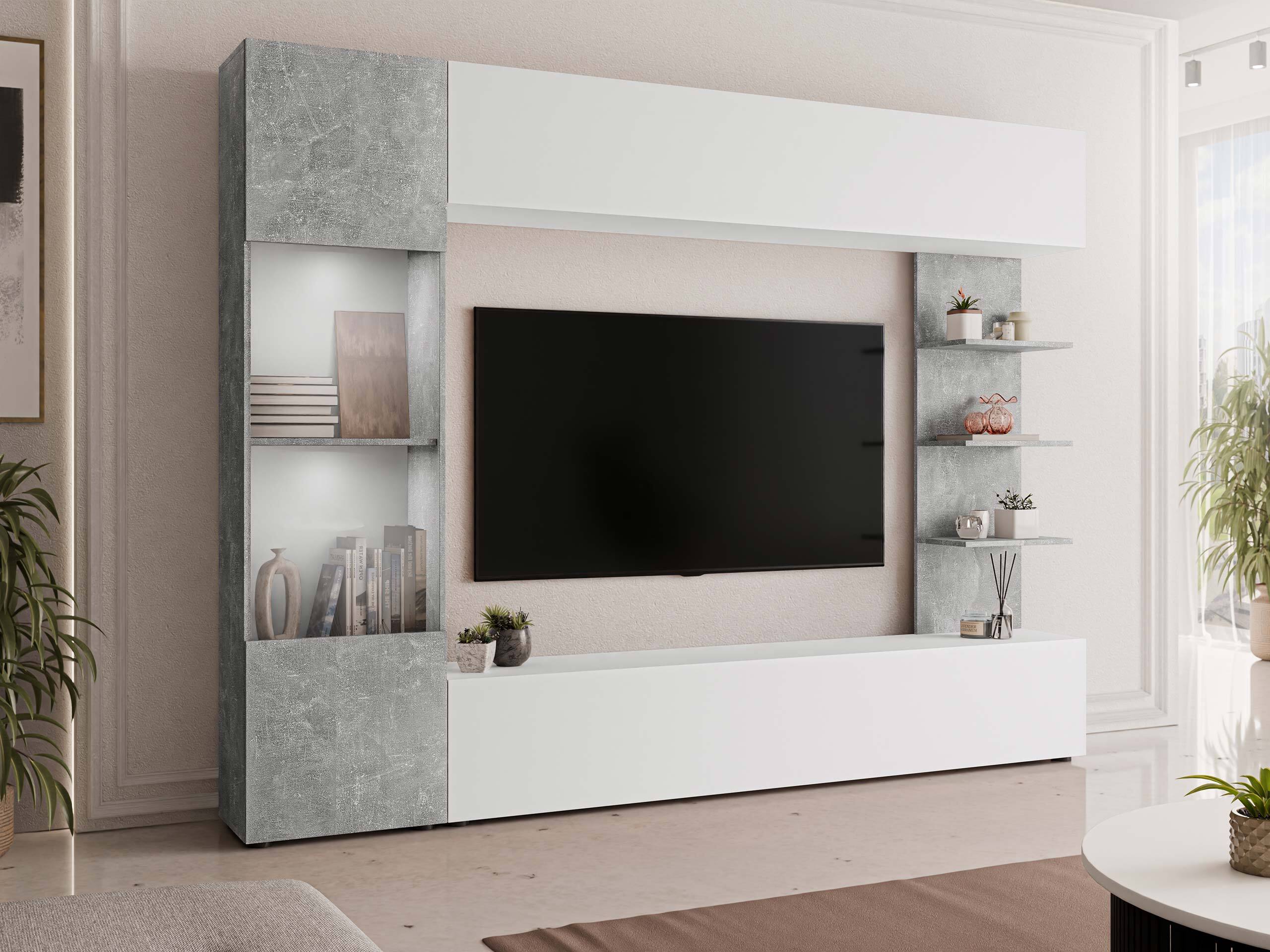 Woonkamerset Comfivo Animus (Wit + Beton)
