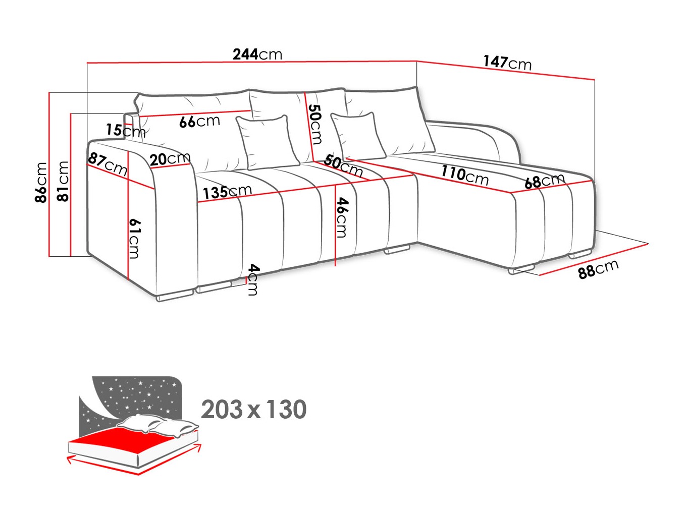 Hoekbank Arvada 123 (Lambi 08)