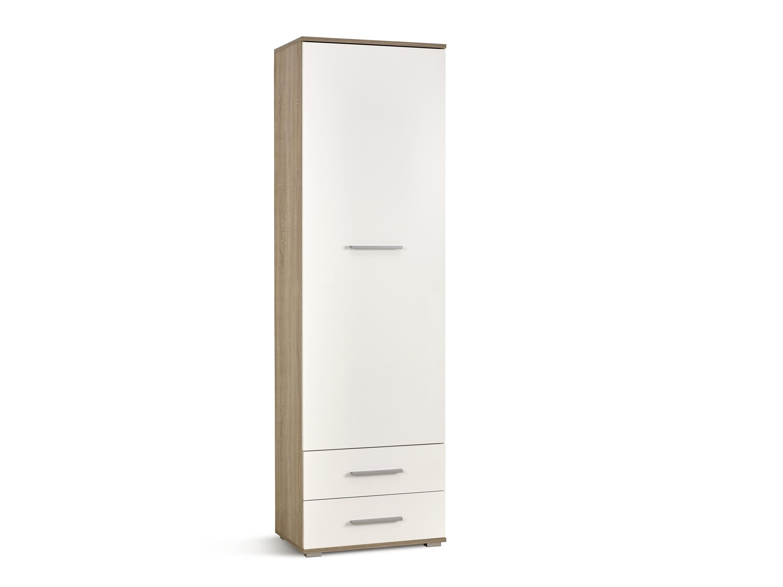 Boekenkast Cirveso 106 (Sonoma eik + Glanzend wit)