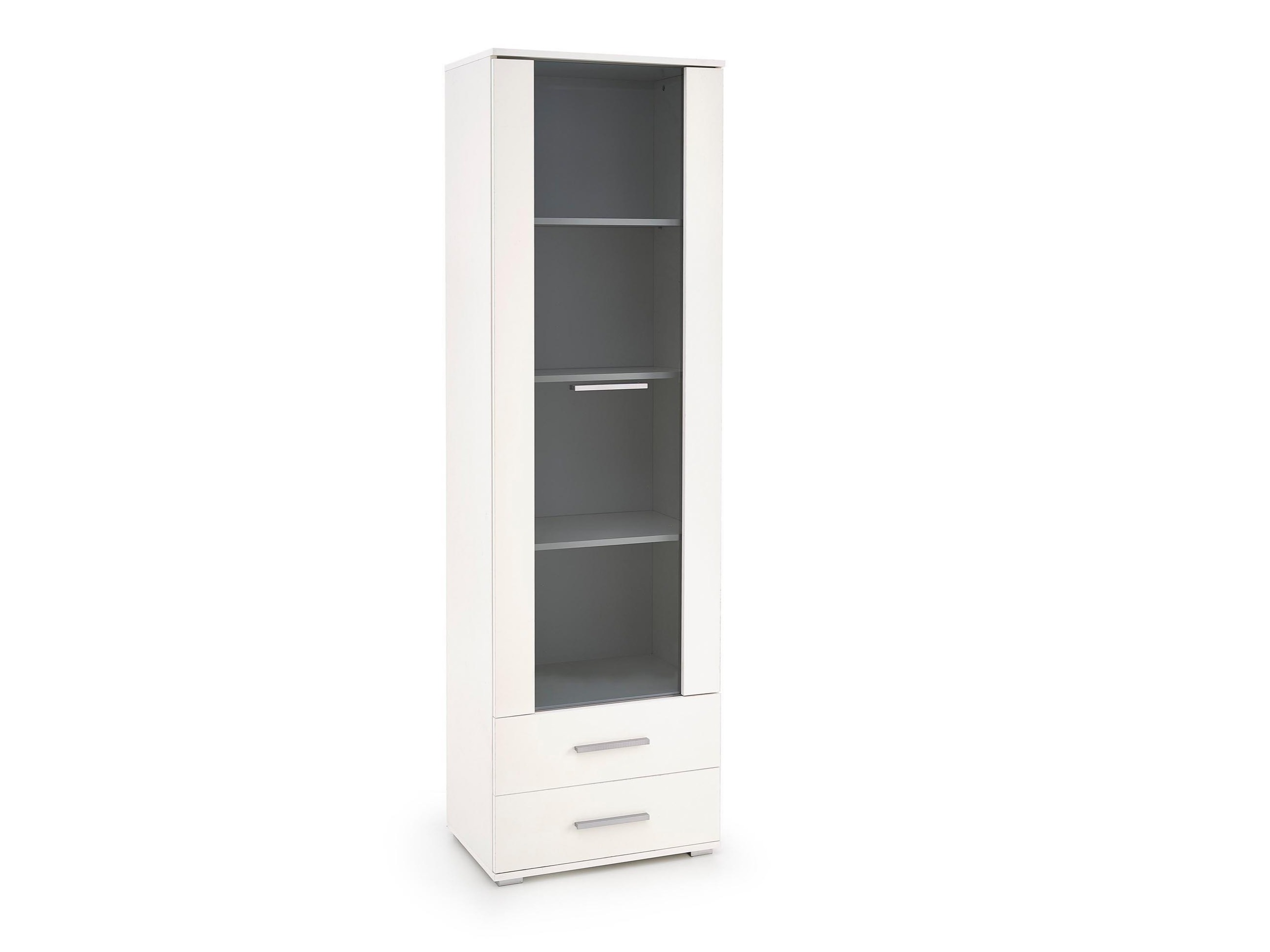 Boekenkast Cirveso 116 (Wit + Glanzend wit)