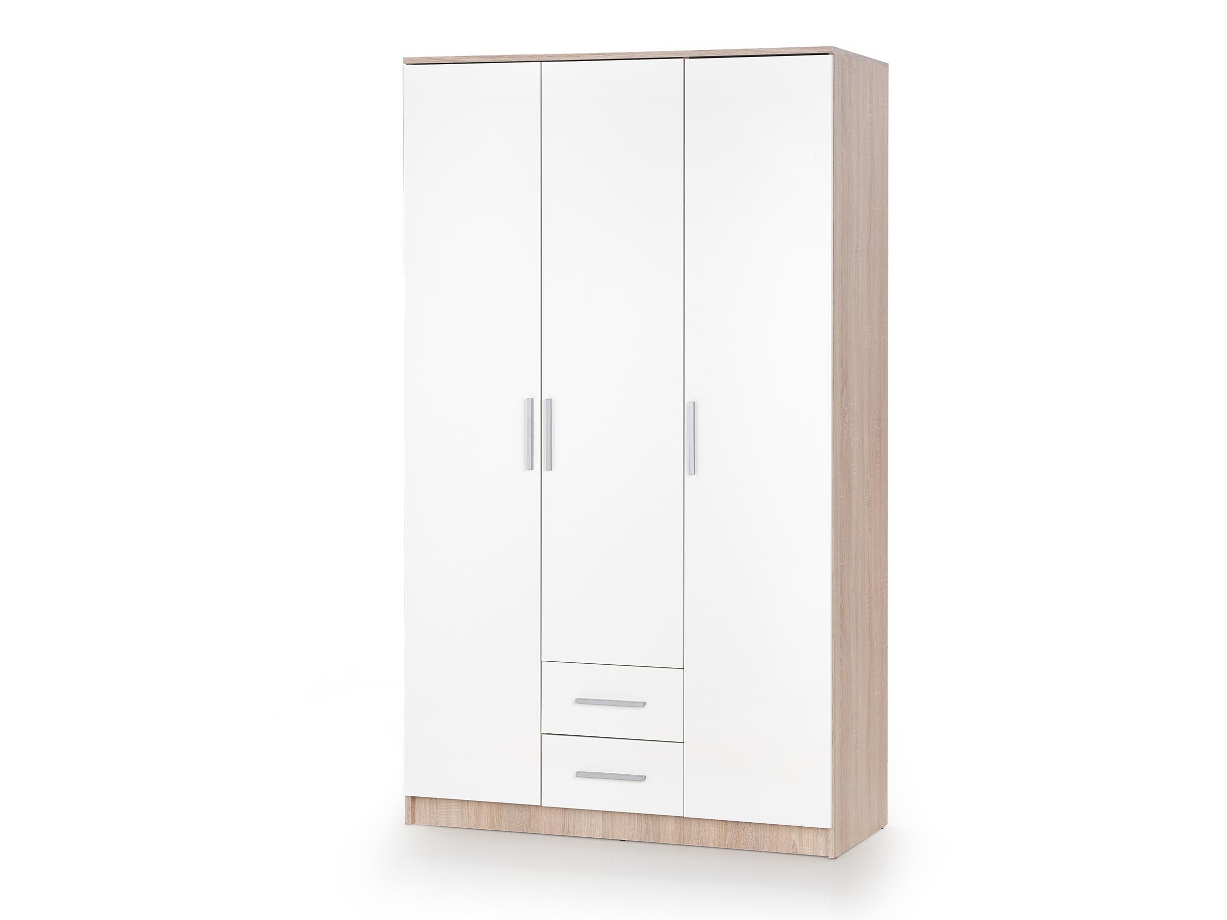 Kledingkast Cirveso 113 (Sonoma eik + Glanzend wit)