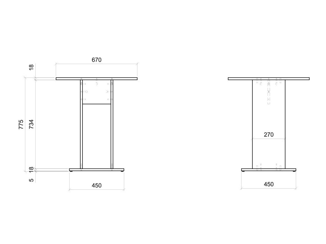 Bijzettafel Ontario 225 (Wit)