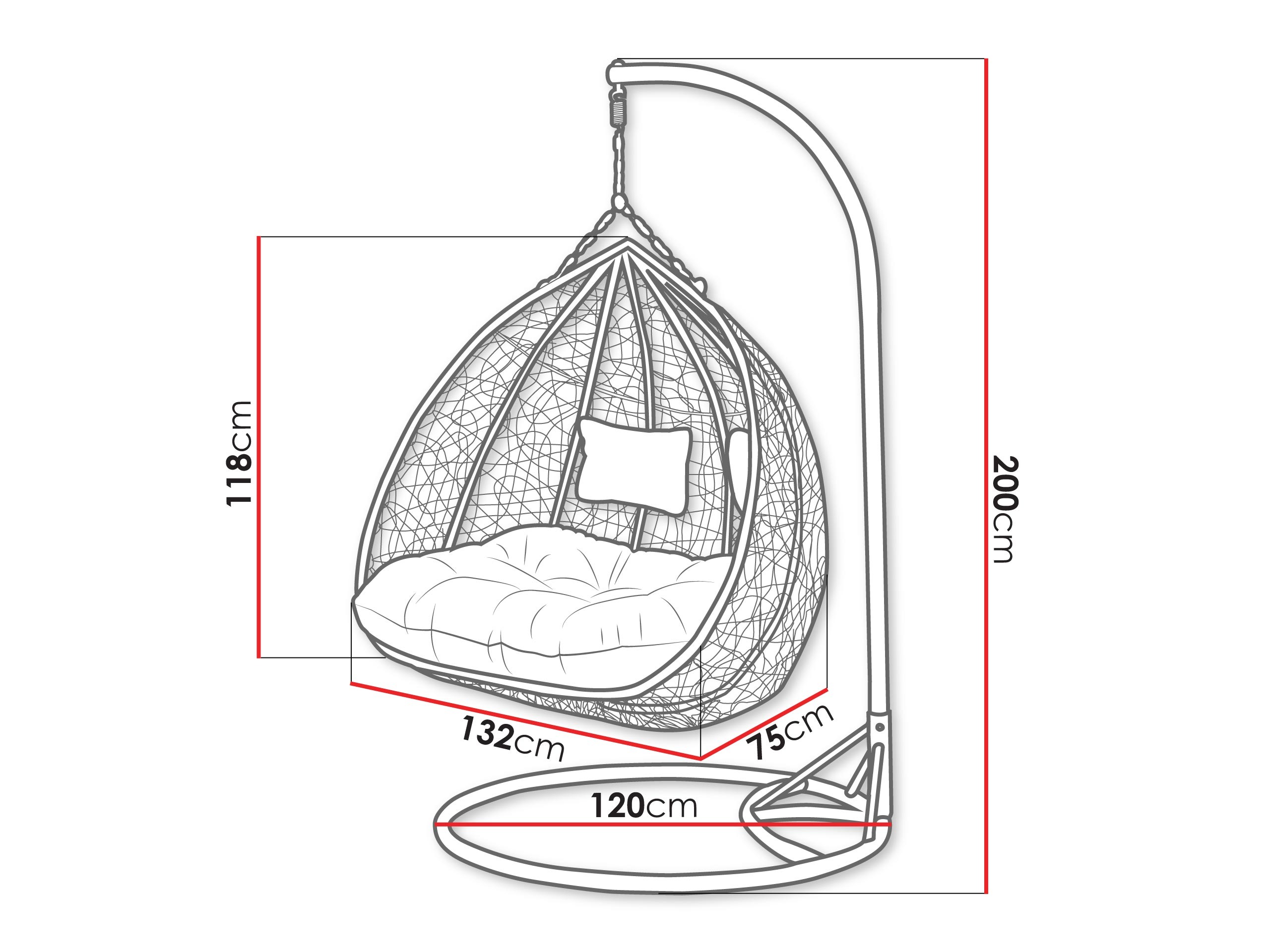 Hangende stoel Comfivo Audos (Beige)