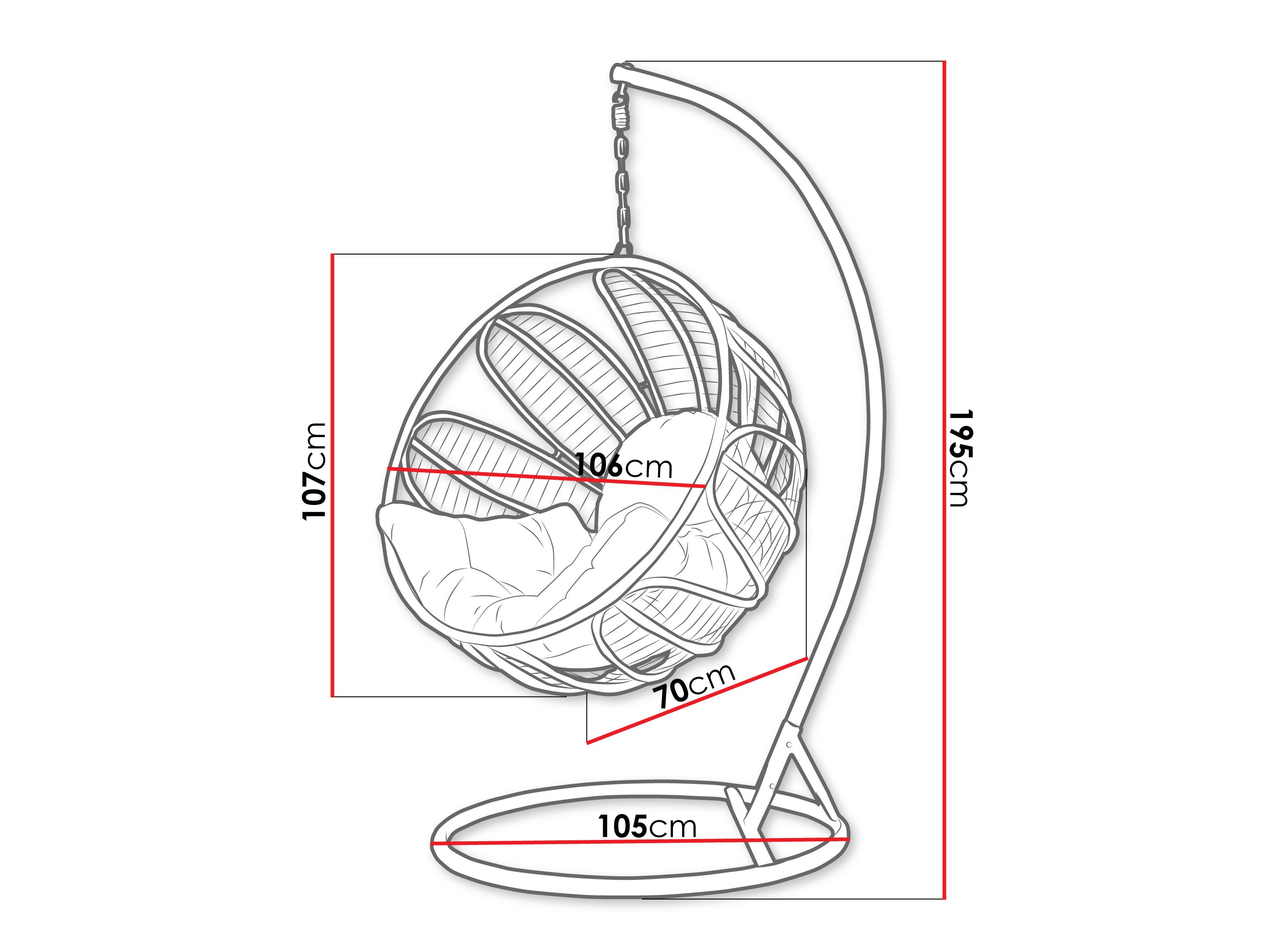 Hangende stoel Comfivo Ingenium (Donkergroen + Groen)